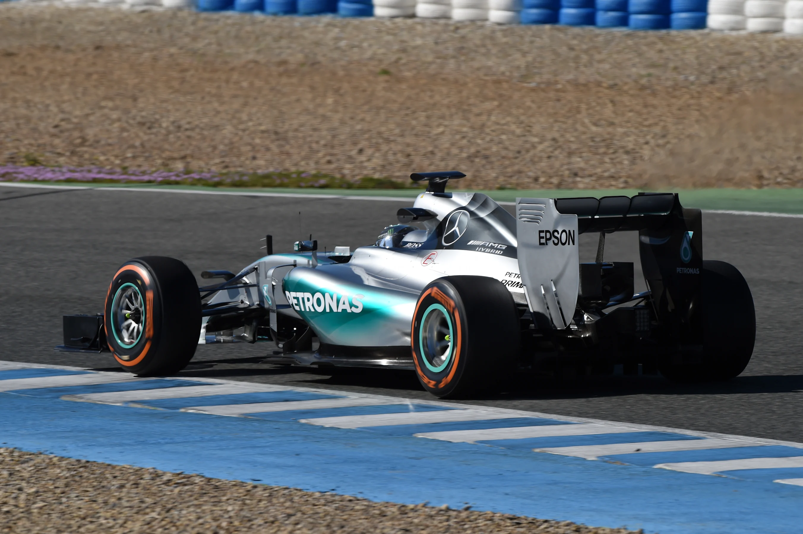 Nico Rosberg (GER) Mercedes AMG F1 W06 up at Formula One Testing, Day One, Jerez, Spain, 1 February
