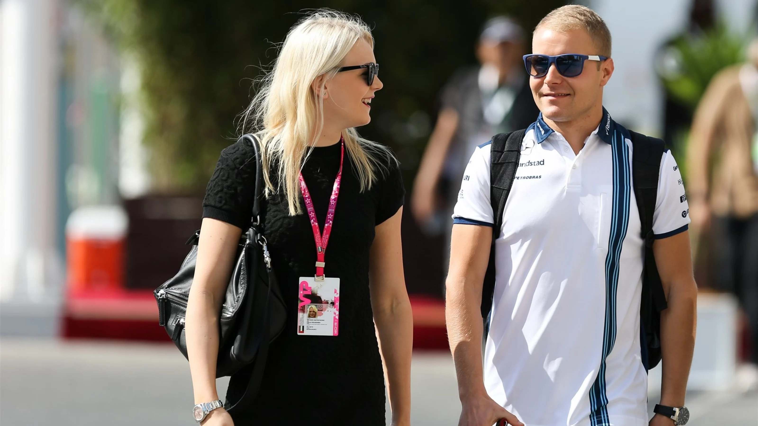 Valtteri Bottas (FIN) Williams and his girlfriend Emilia Pikkarainen (FIN) at Formula One World