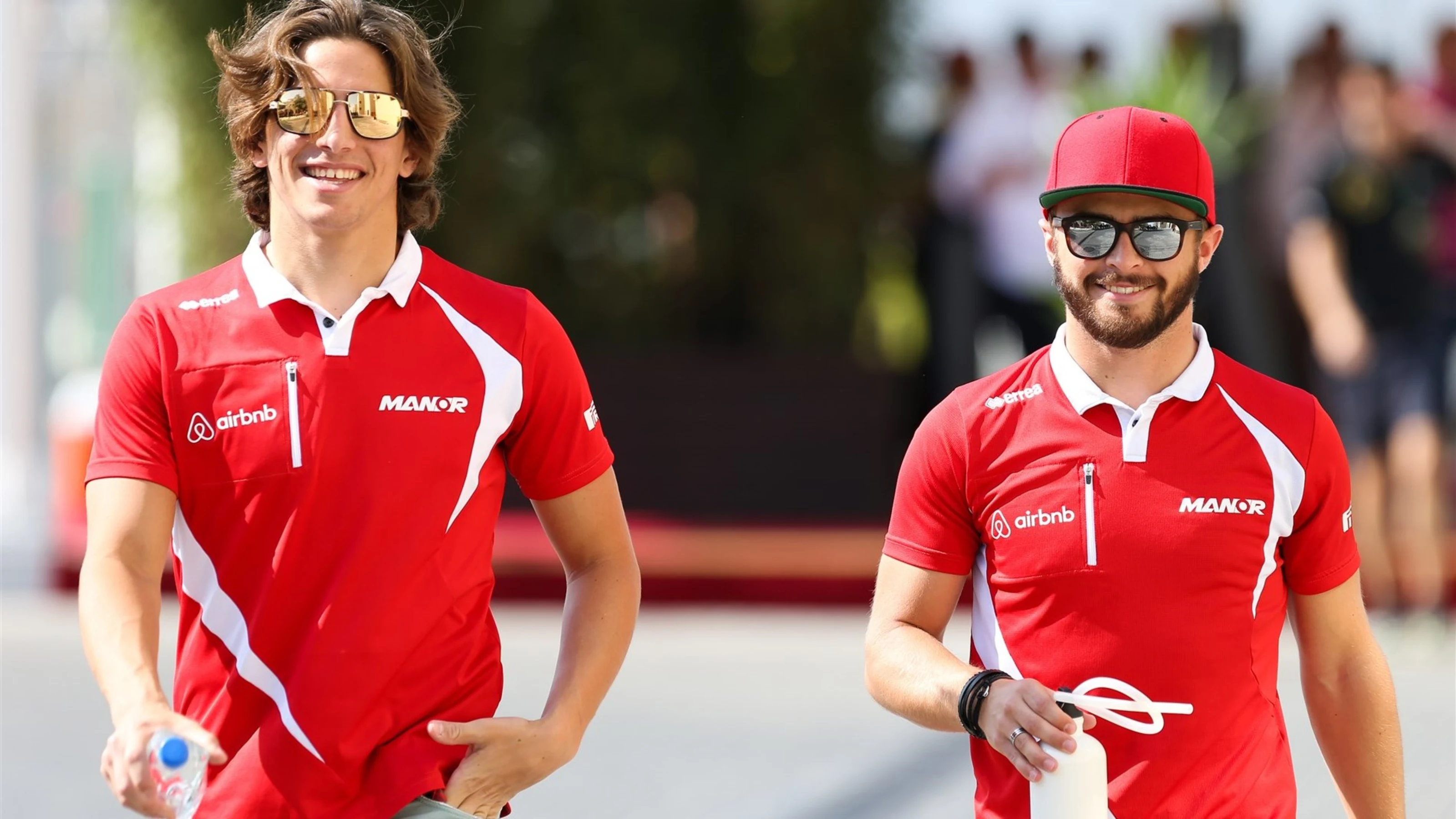 Roberto Merhi (ESP) Manor GP and Will Stevens (GBR) Manor GP at Formula One World Championship,