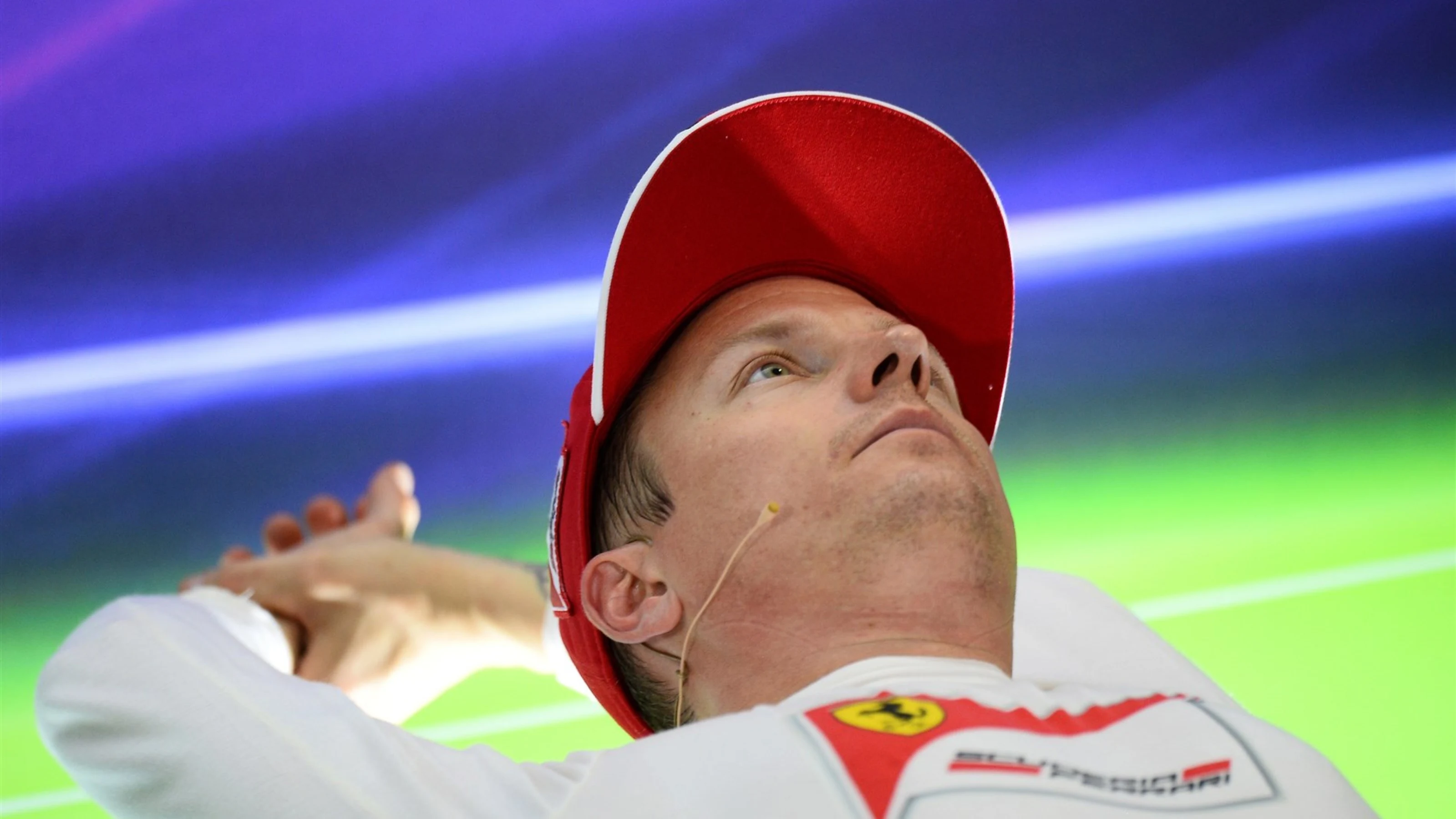 Kimi Raikkonen (FIN) Ferrari in the press conference at Formula One World Championship, Rd19, Abu
