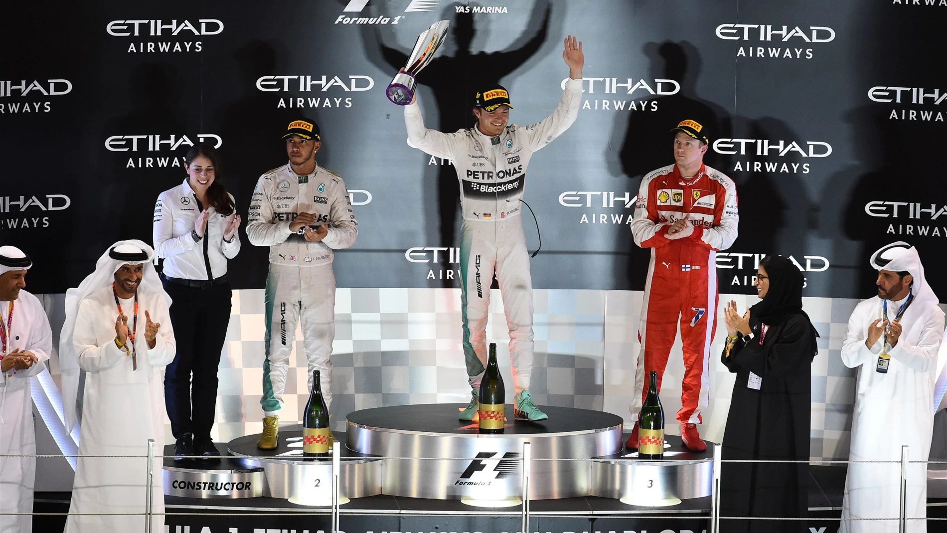 Podium ceremony at Formula One World Championship, Rd19, Abu Dhabi Grand Prix, Race, Yas Marina