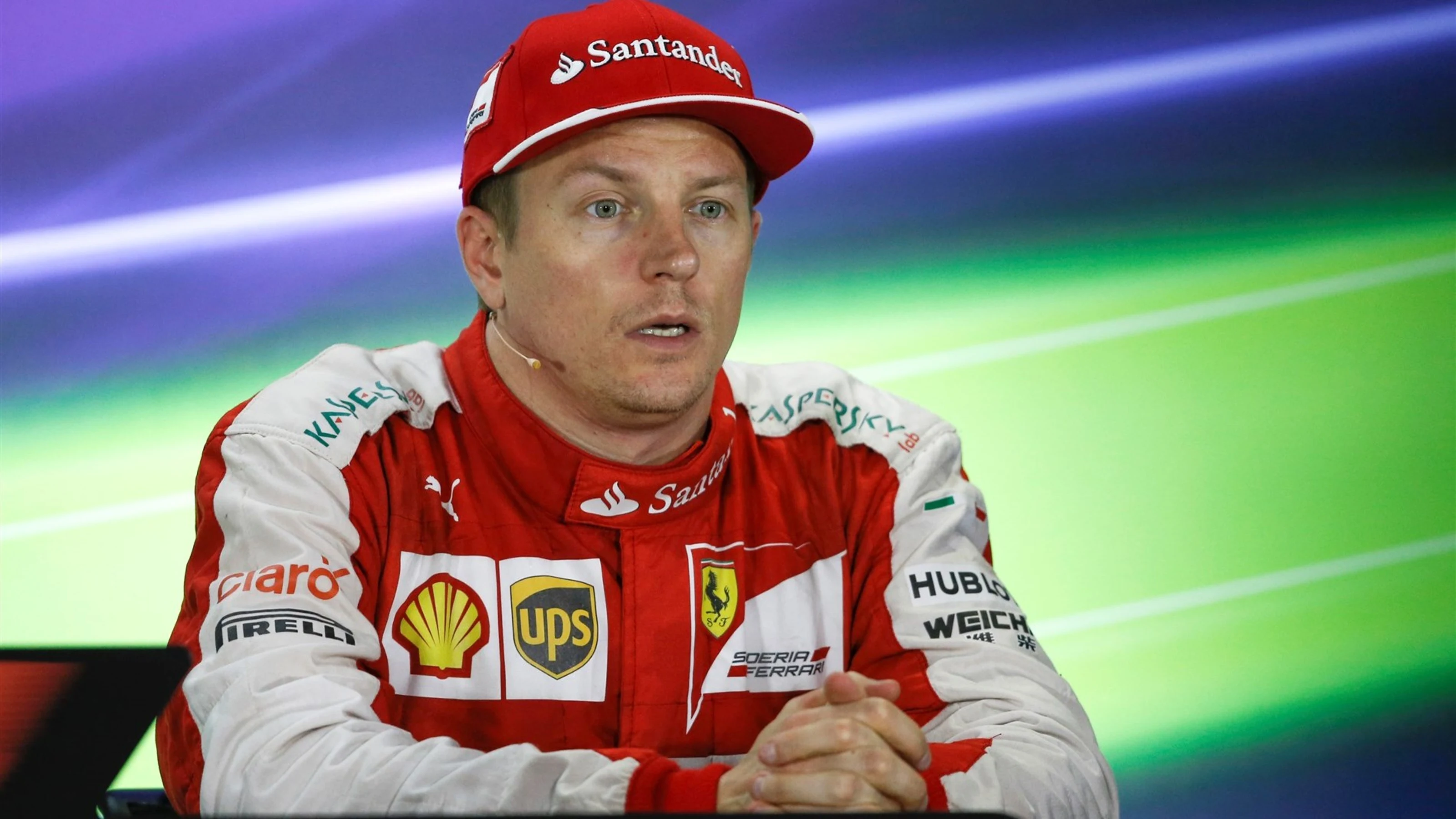 Kimi Raikkonen (FIN) Ferrari in the press conference at Formula One World Championship, Rd19, Abu