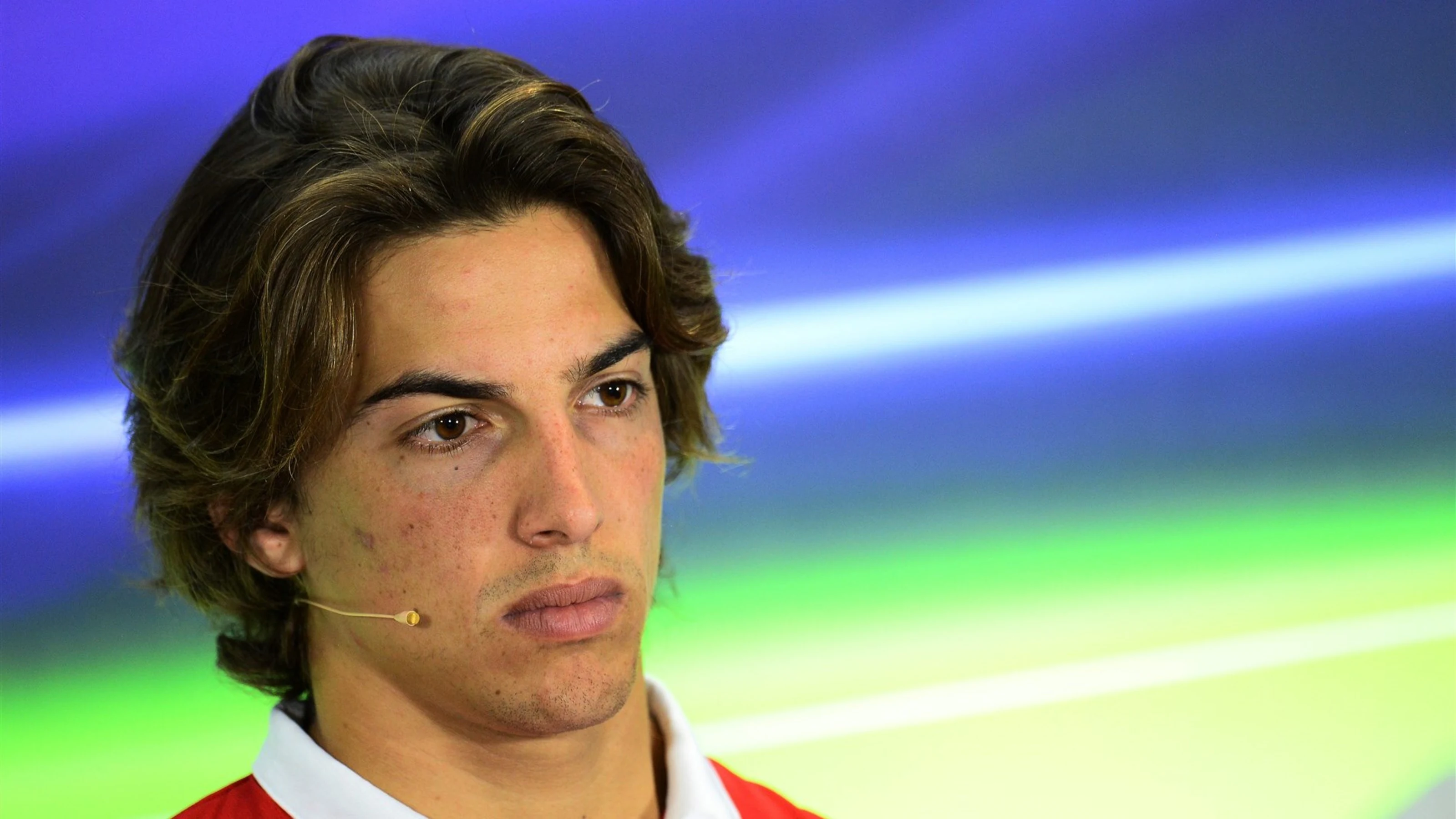 Roberto Merhi (ESP) Manor GP in the press conference at Formula One World Championship, Rd19, Abu