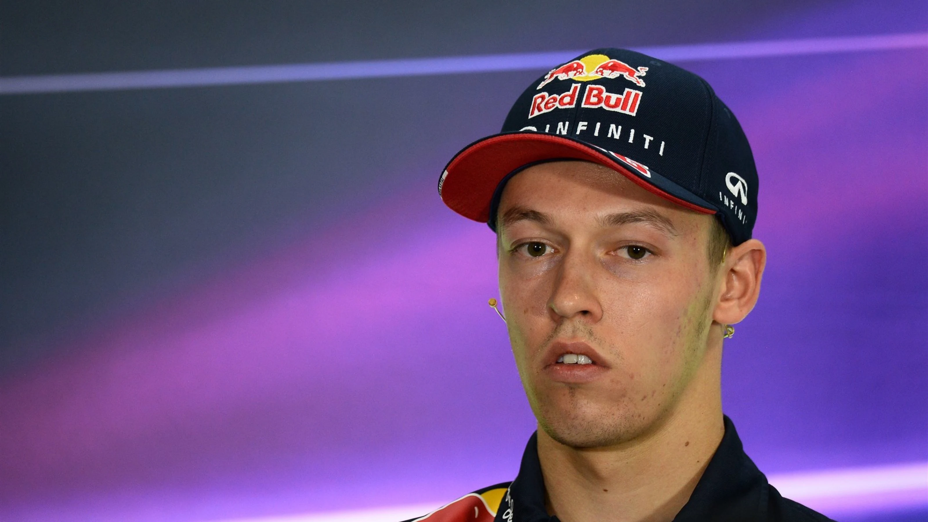 Daniil Kyvat (RUS) Red Bull Racing in the press conference at Formula One World Championship, Rd19,
