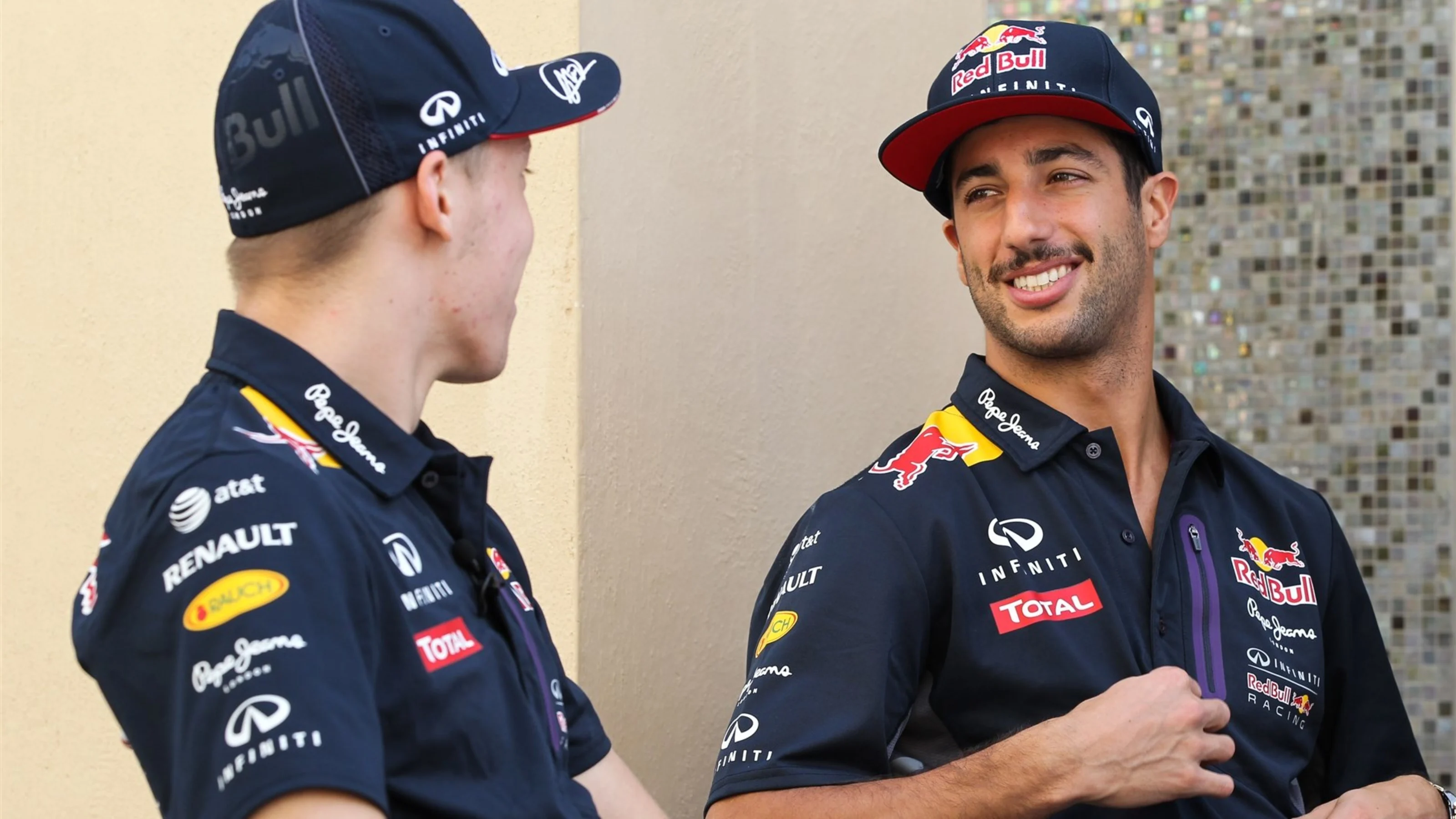 Daniil Kyvat (RUS) Red Bull Racing and Daniel Ricciardo (AUS) Red Bull Racing at Formula One World