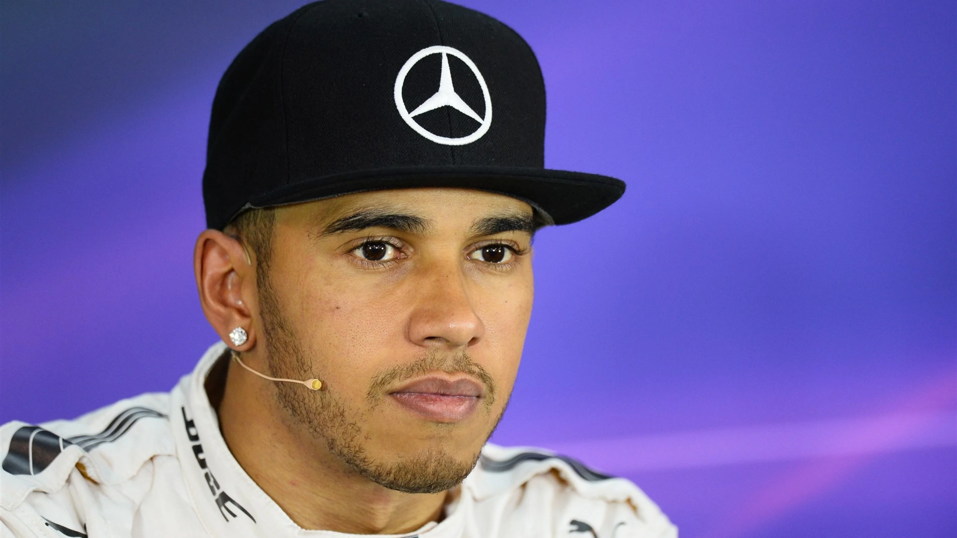Lewis Hamilton (GBR) Mercedes AMG F1 during the Qualifying Press Conference at Formula One World