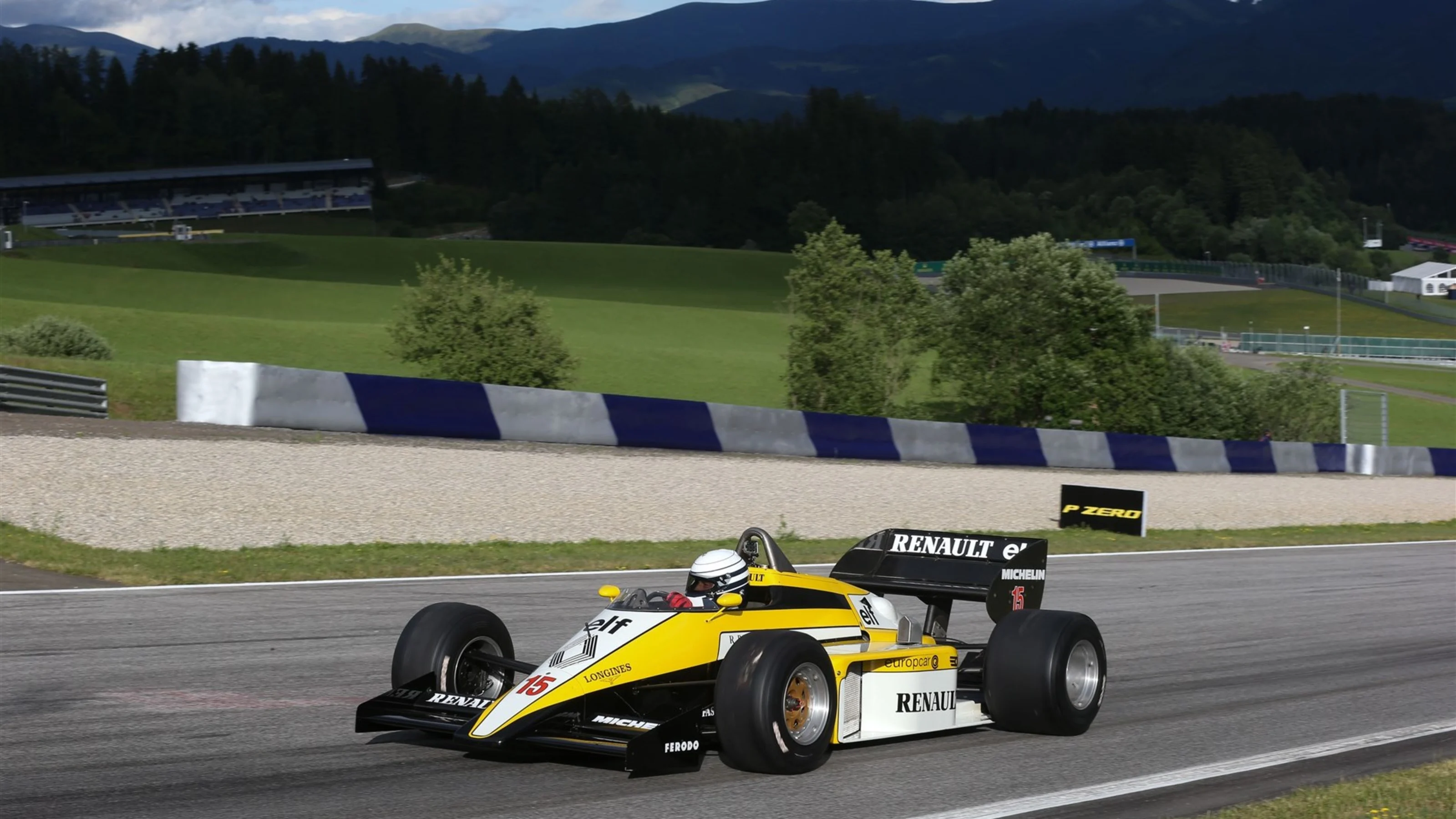 Riccardo Patrese (ITA) Renault RE50 at the Legends Parade at Formula One World Championship, Rd8,