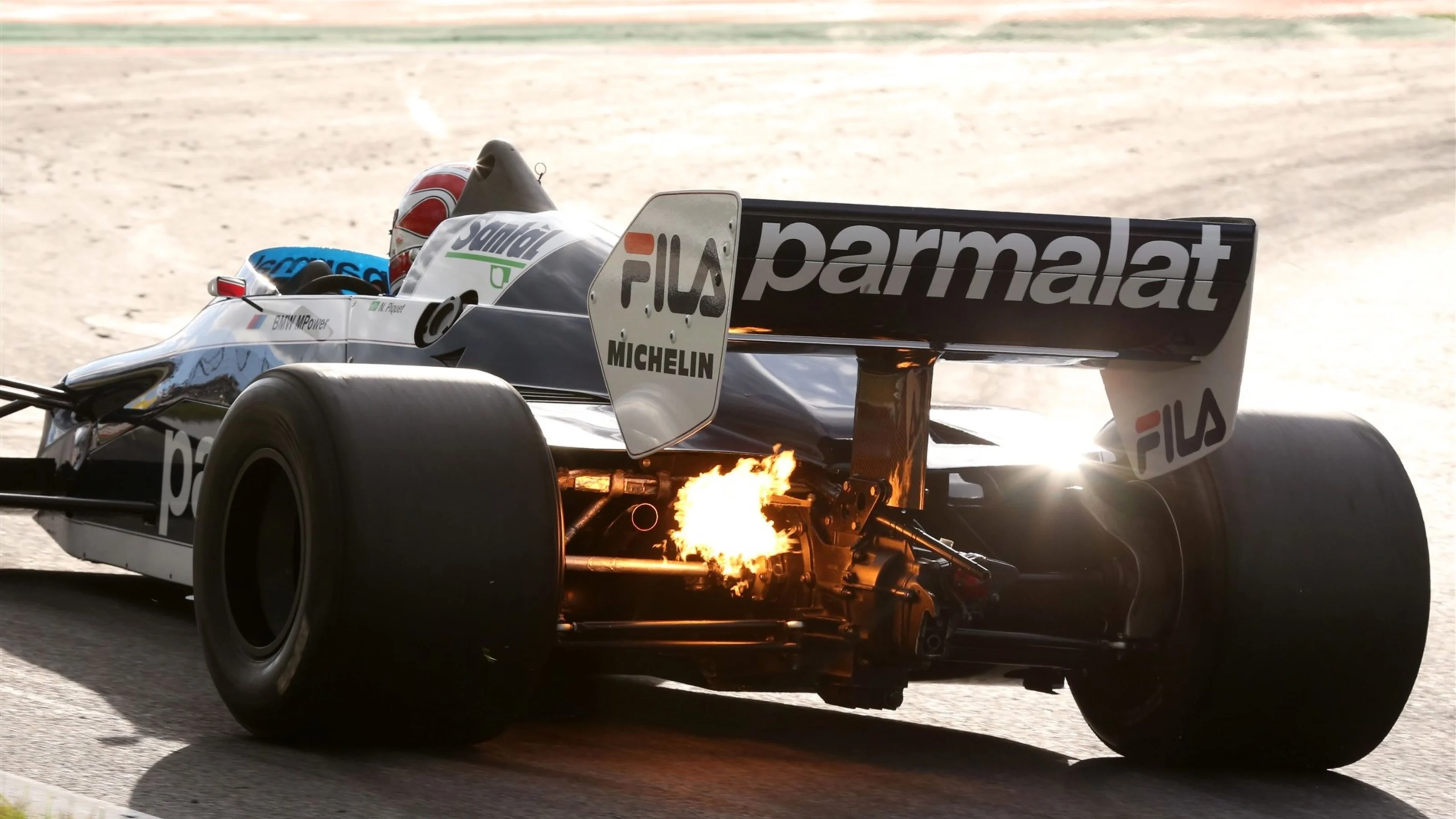 Nelson Piquet (BRA) Brabham BT52B turbo flame  at the Legend Parade at Formula One World