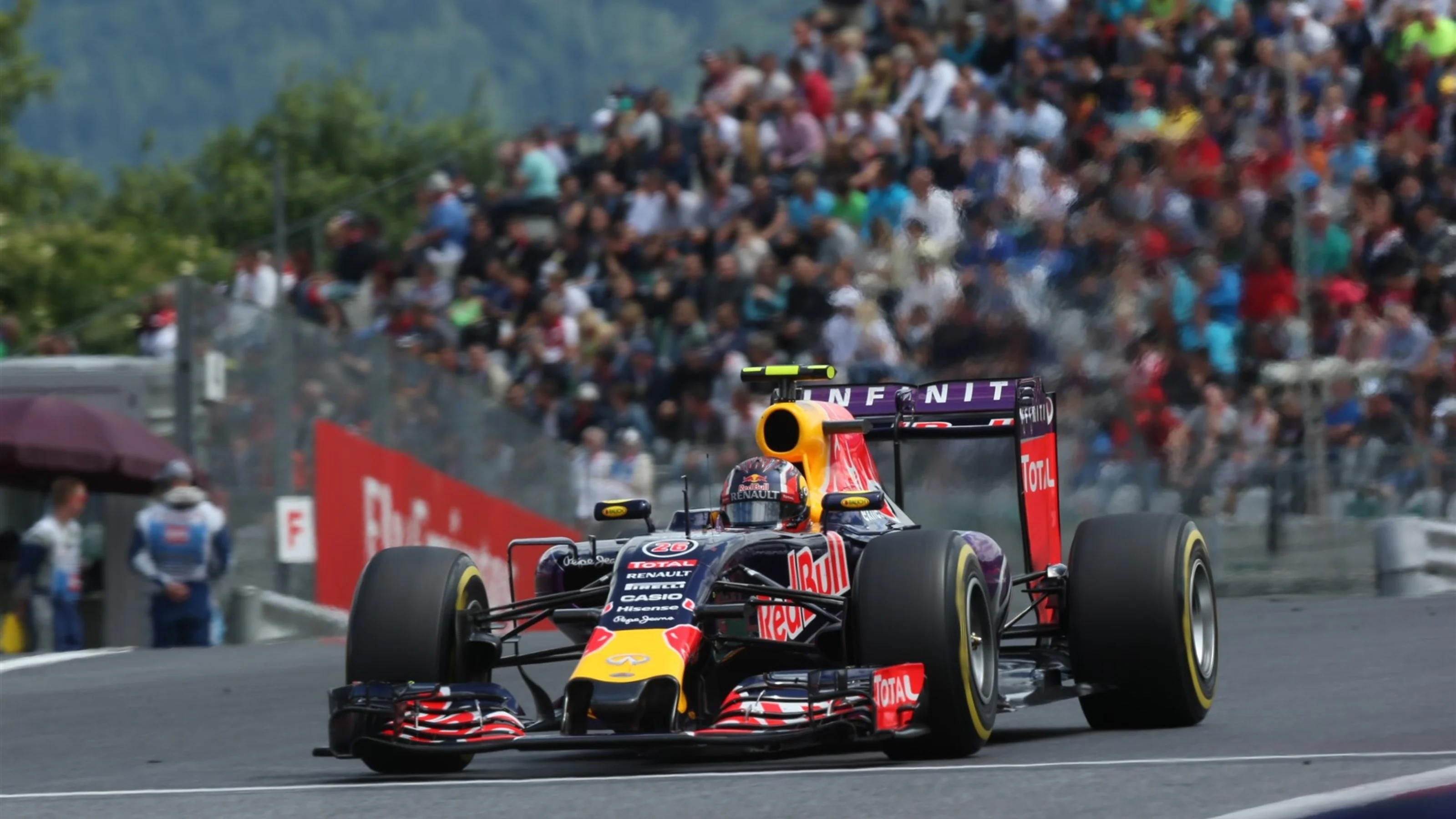 Daniil Kvyat (RUS) Red Bull Racing RB11 at Formula One World Championship, Rd8, Austrian Grand