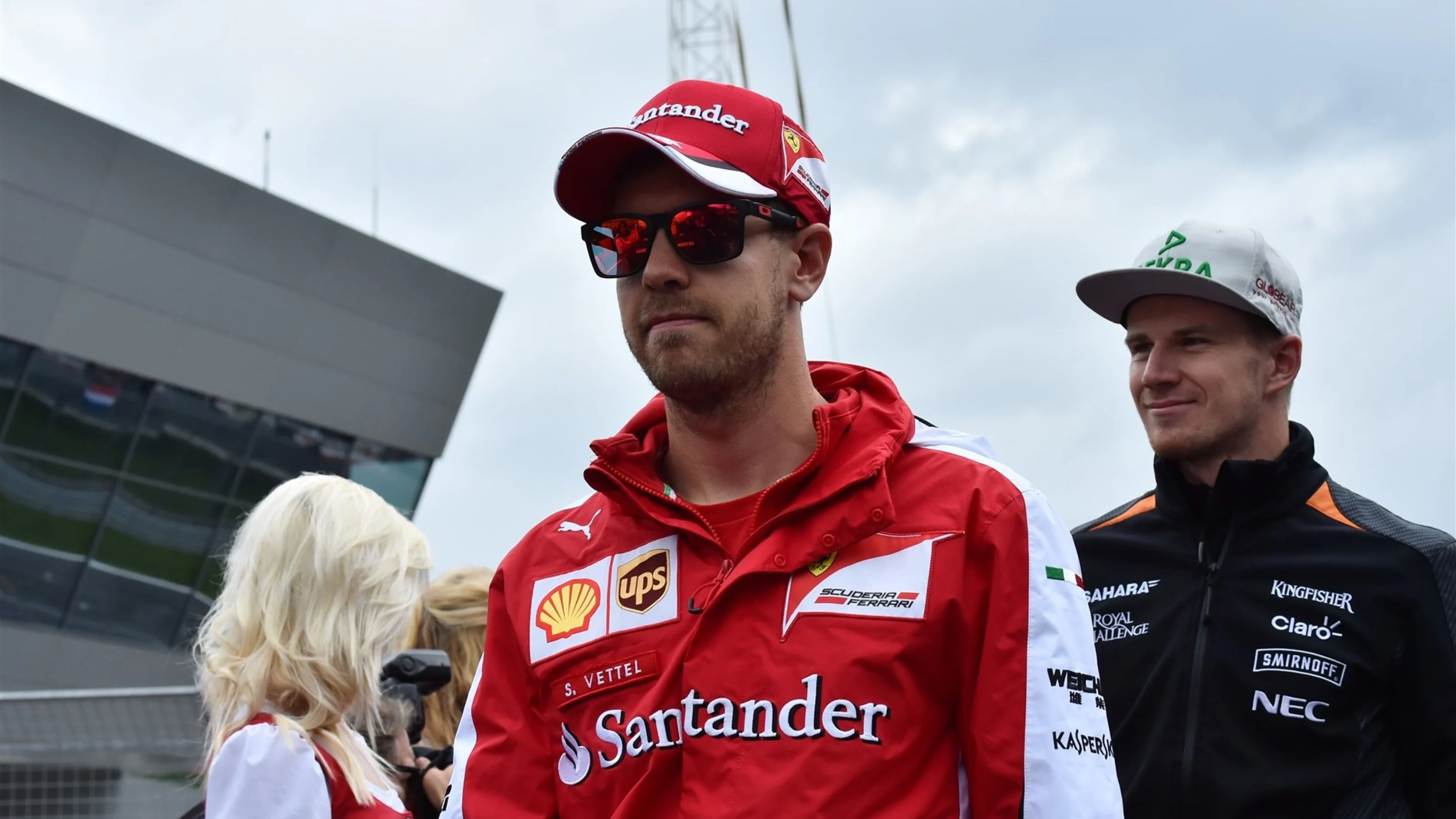Sebastian Vettel (GER) Ferrari on the drivers parade at Formula One World Championship, Rd8,