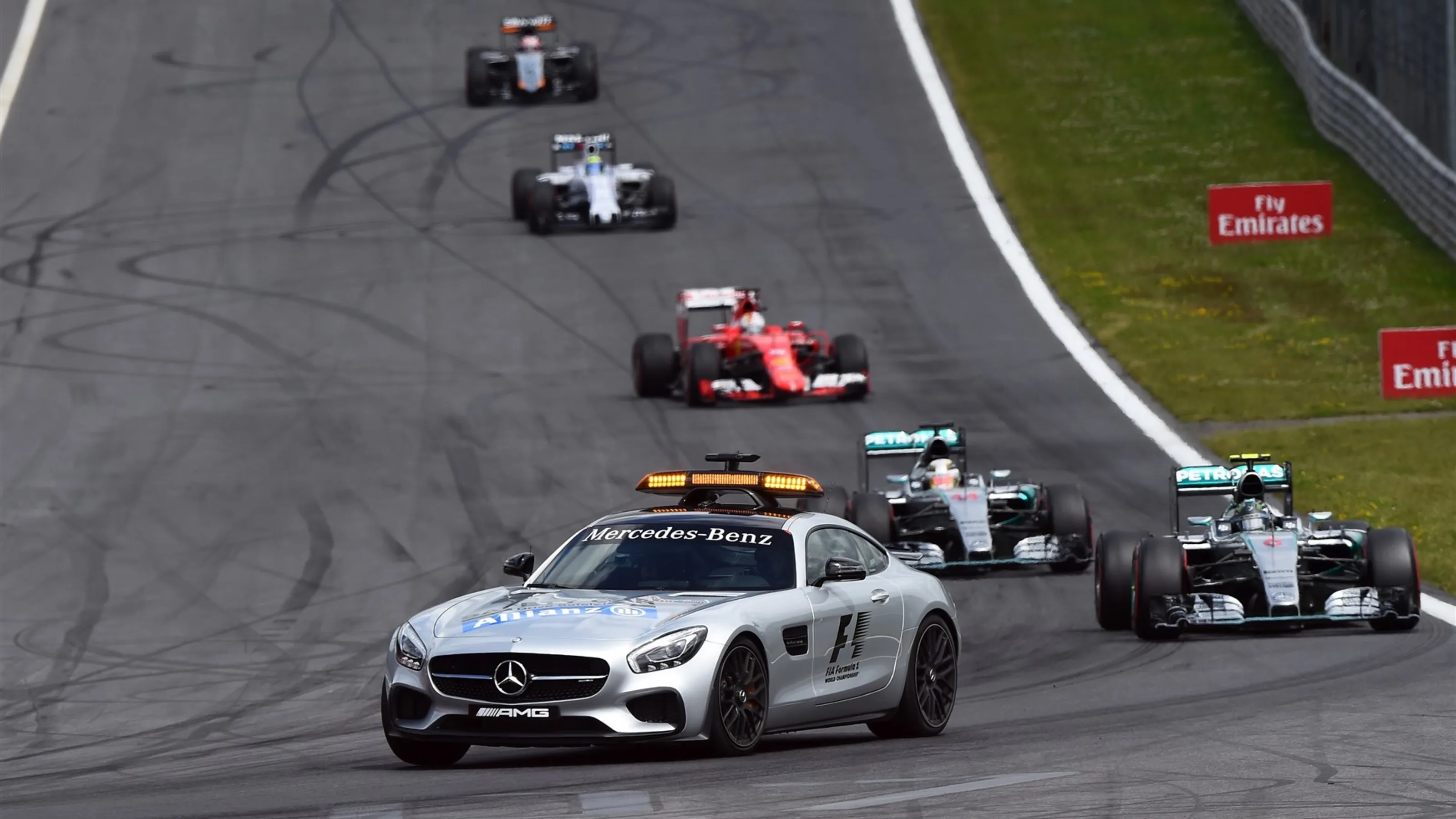 Safety Car leads the field at Formula One World Championship, Rd8, Austrian Grand Prix, Race,