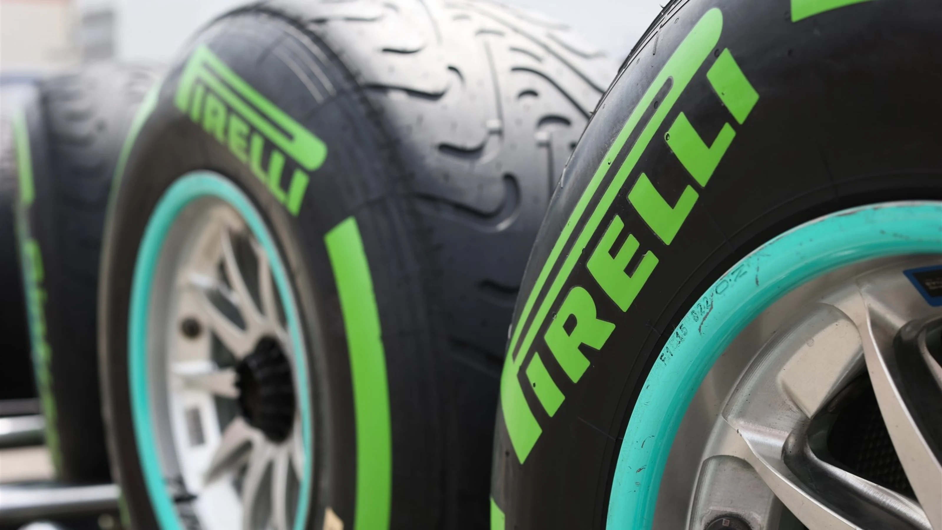 Green colored intermediate Pirelli types at Formula One World Championship, Rd8, Austrian Grand