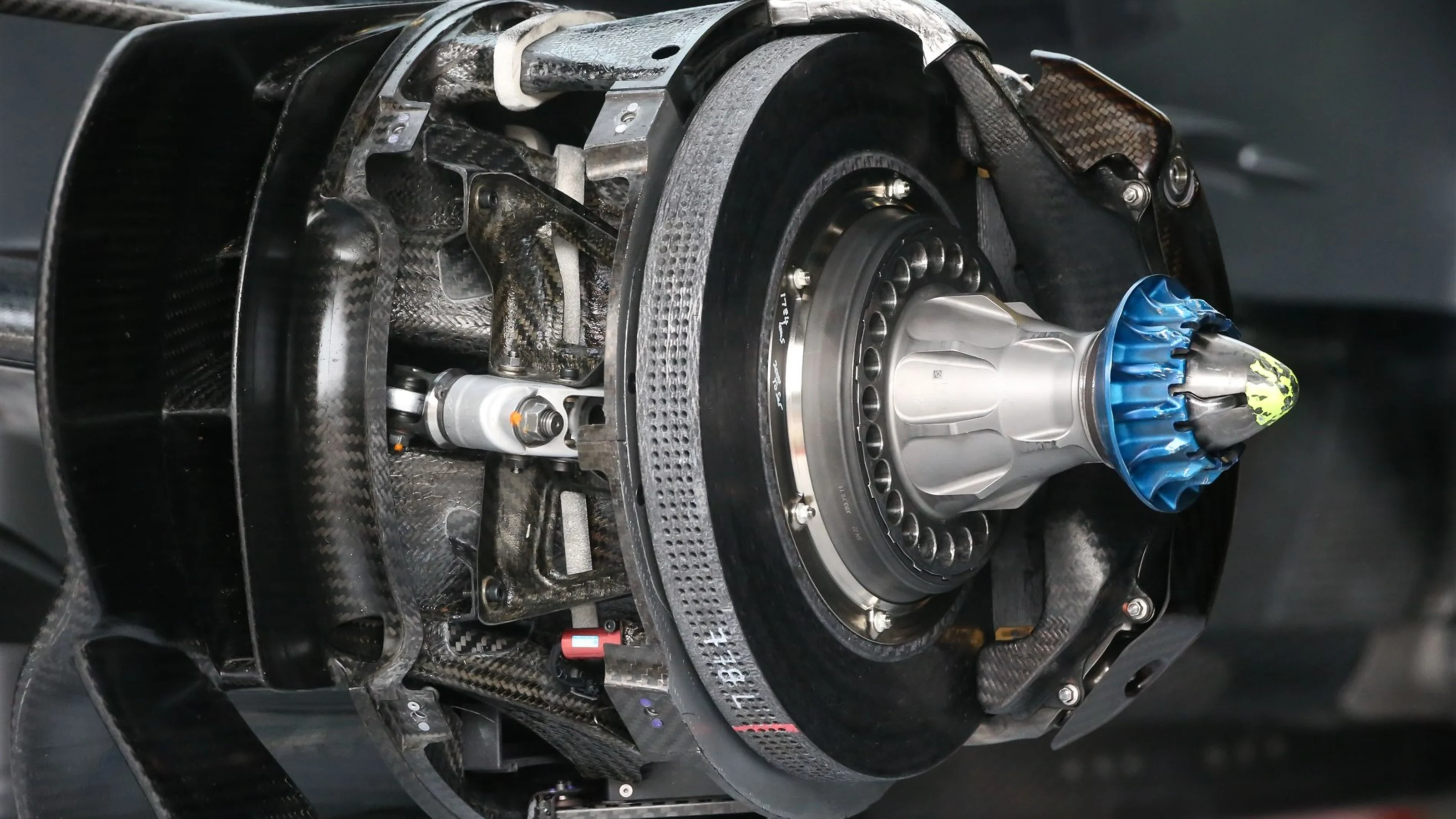 Mercedes AMG F1 W06 front brake and wheel hub detail at Formula One World Championship, Rd8,