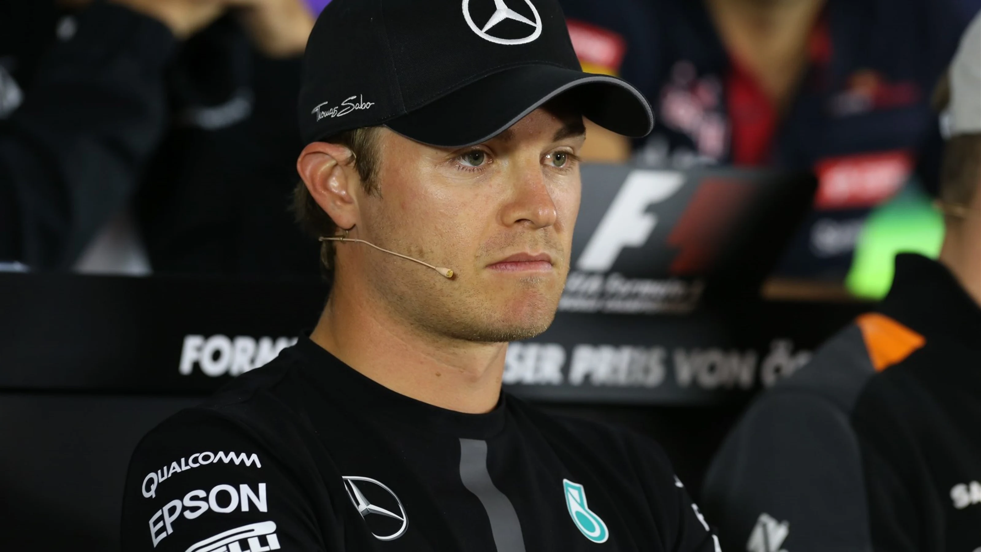 Nico Rosberg (GER) Mercedes AMG F1 in the press conference at Formula One World Championship, Rd8,