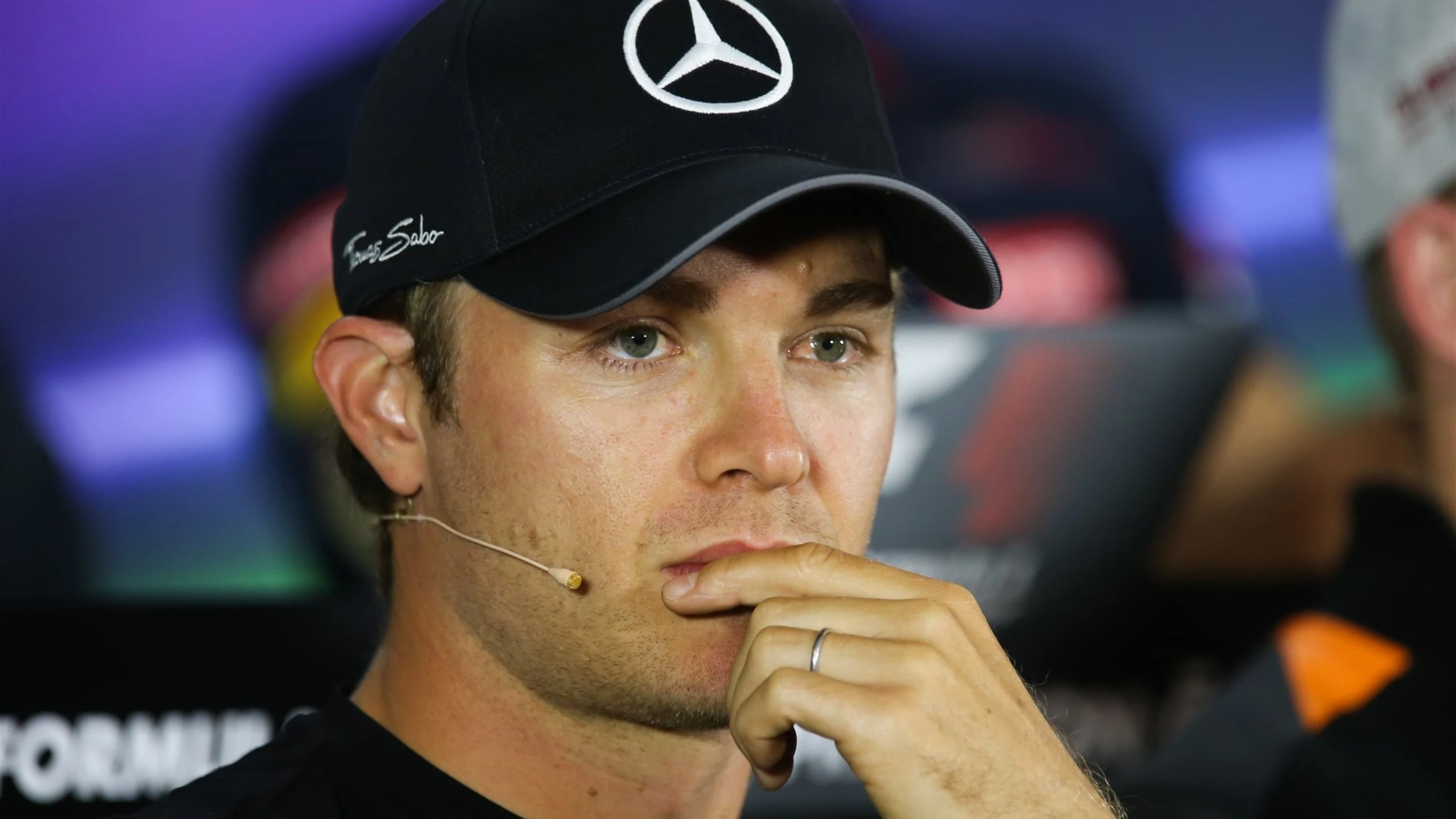 Nico Rosberg (GER) Mercedes AMG F1 in the press conference at Formula One World Championship, Rd8,