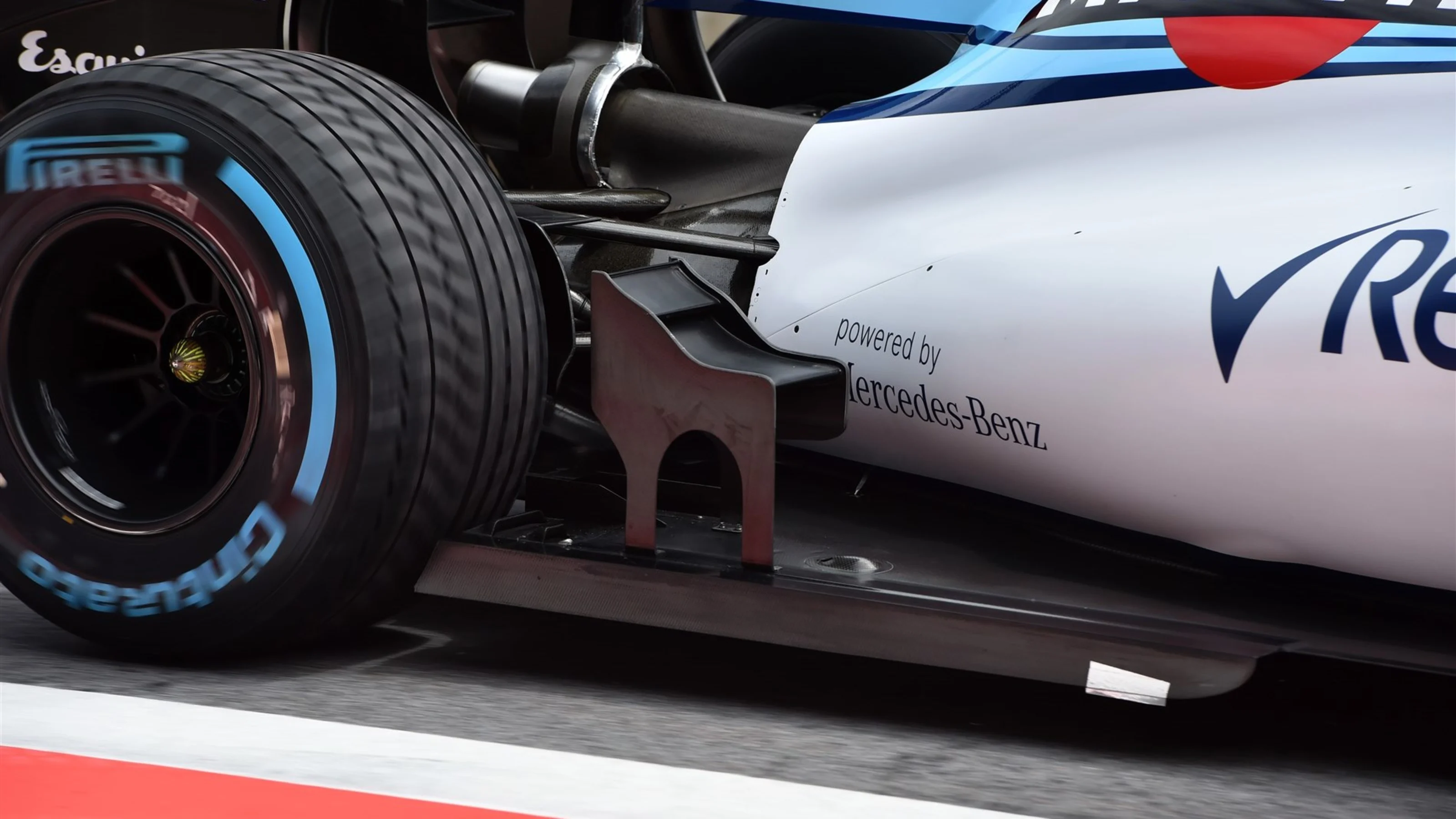 Williams FW37 with winglet on rear floor at Formula One Testing, Day One, Spielberg, Austria,