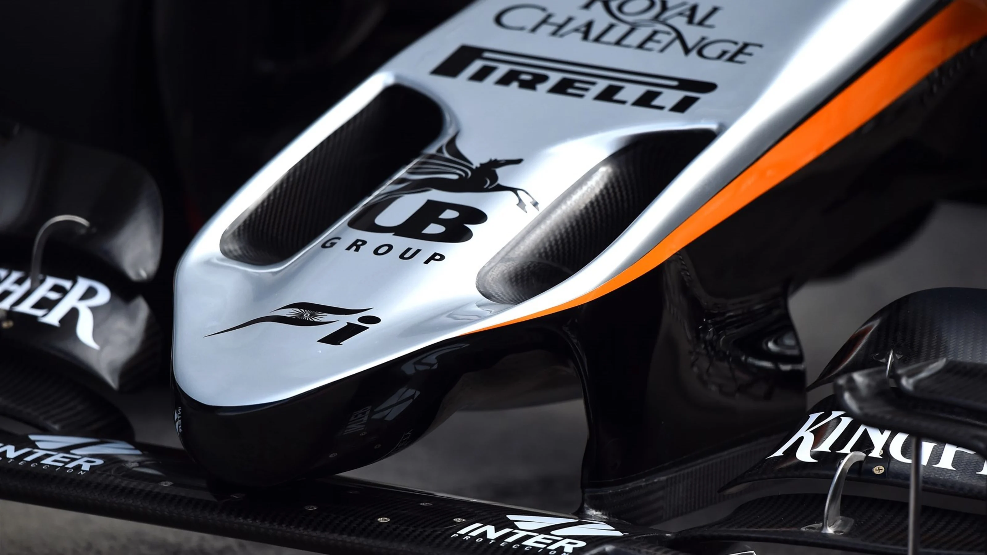 Nose and front wing detail of Force India VJM08 at Formula One Testing, Day Two, Spielberg,