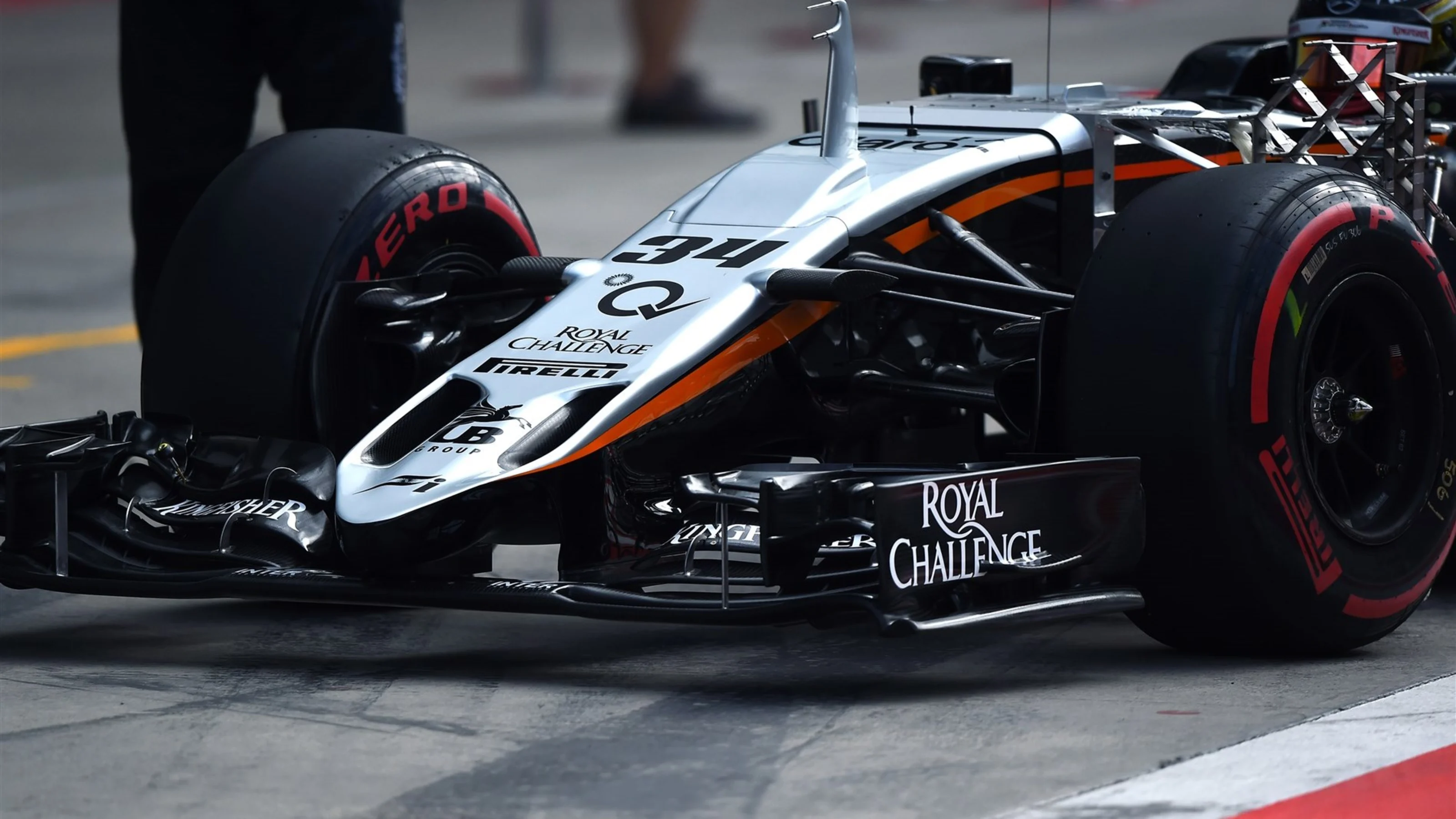 Nose and front wing detail of Force India VJM08 at Formula One Testing, Day Two, Spielberg,