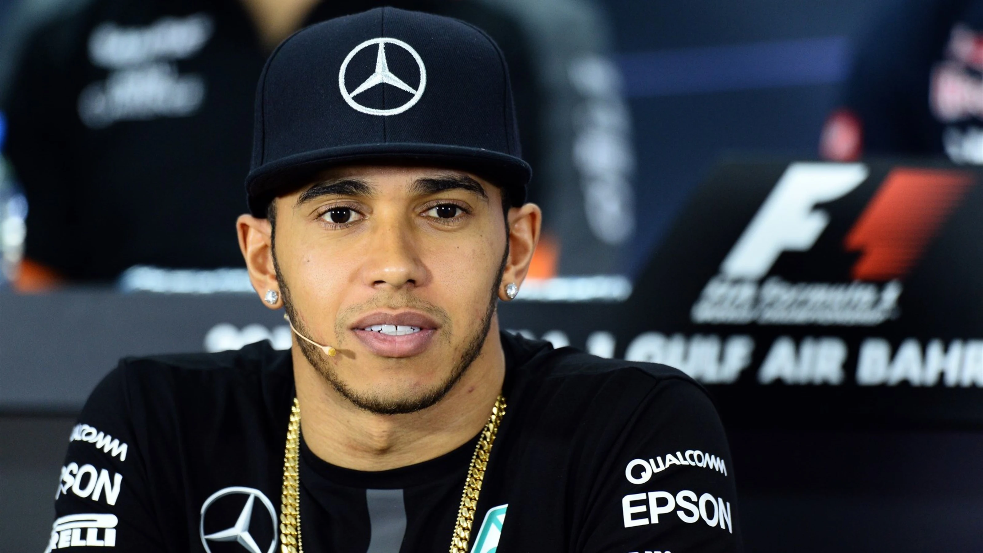 Lewis Hamilton (GBR) Mercedes AMG F1 at the press conference at Formula One World Championship,