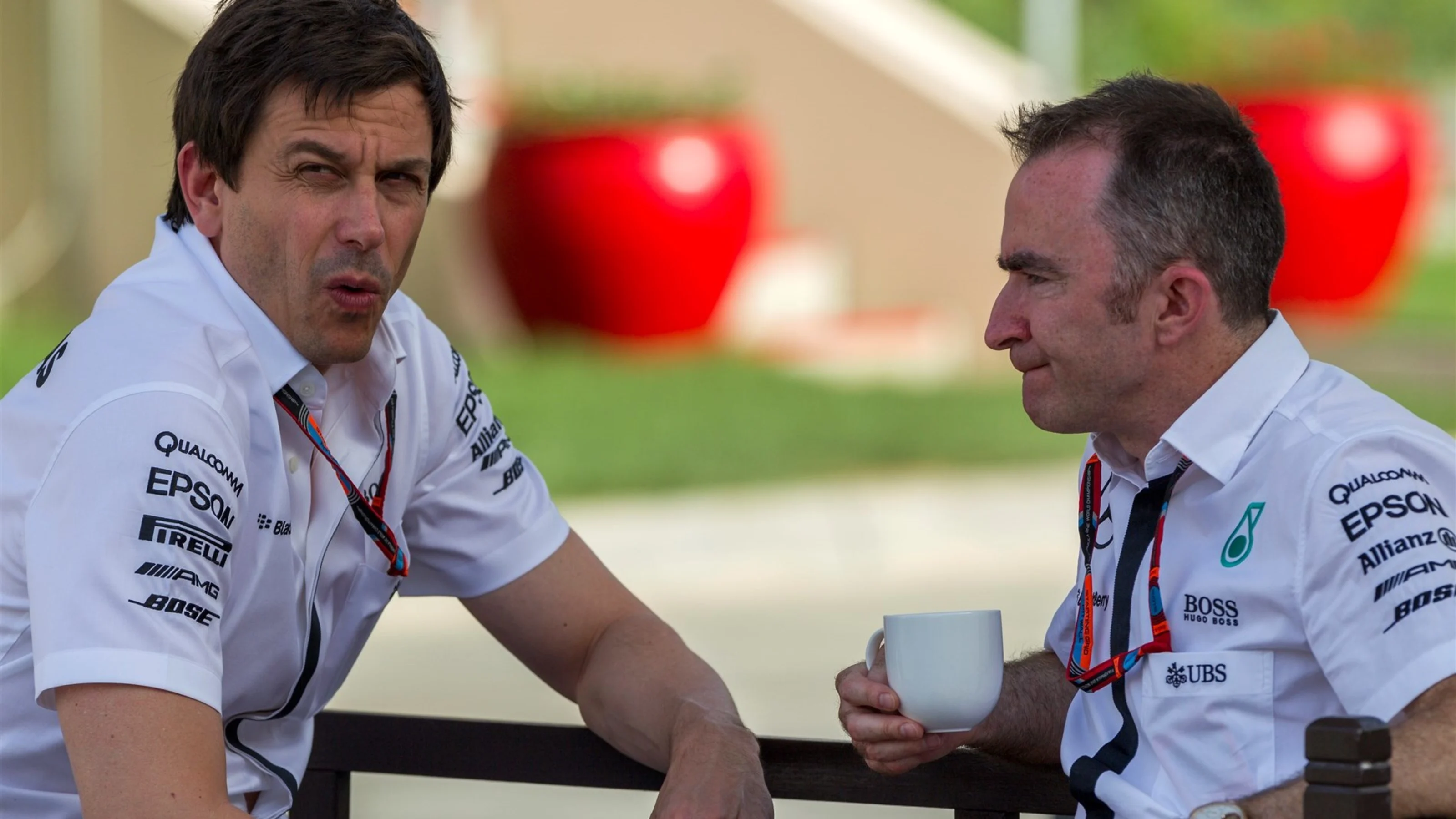 Toto Wolff (AUT) Mercedes AMG F1 Director of Motorsport and Paddy Lowe (GBR) Mercedes AMG F1