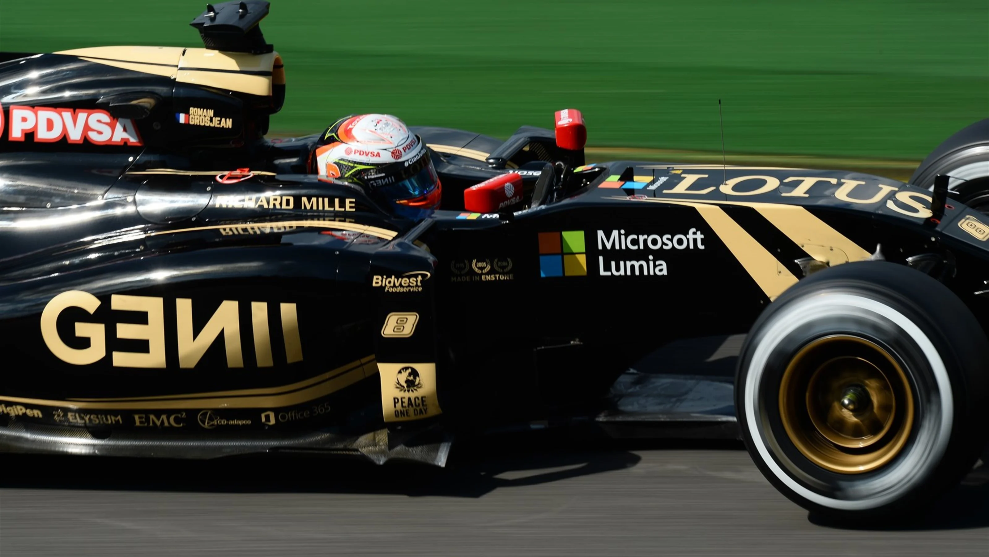 Romain Grosjean (FRA) Lotus E23 Hybrid at Formula One World Championship, Rd11, Belgian Grand Prix,