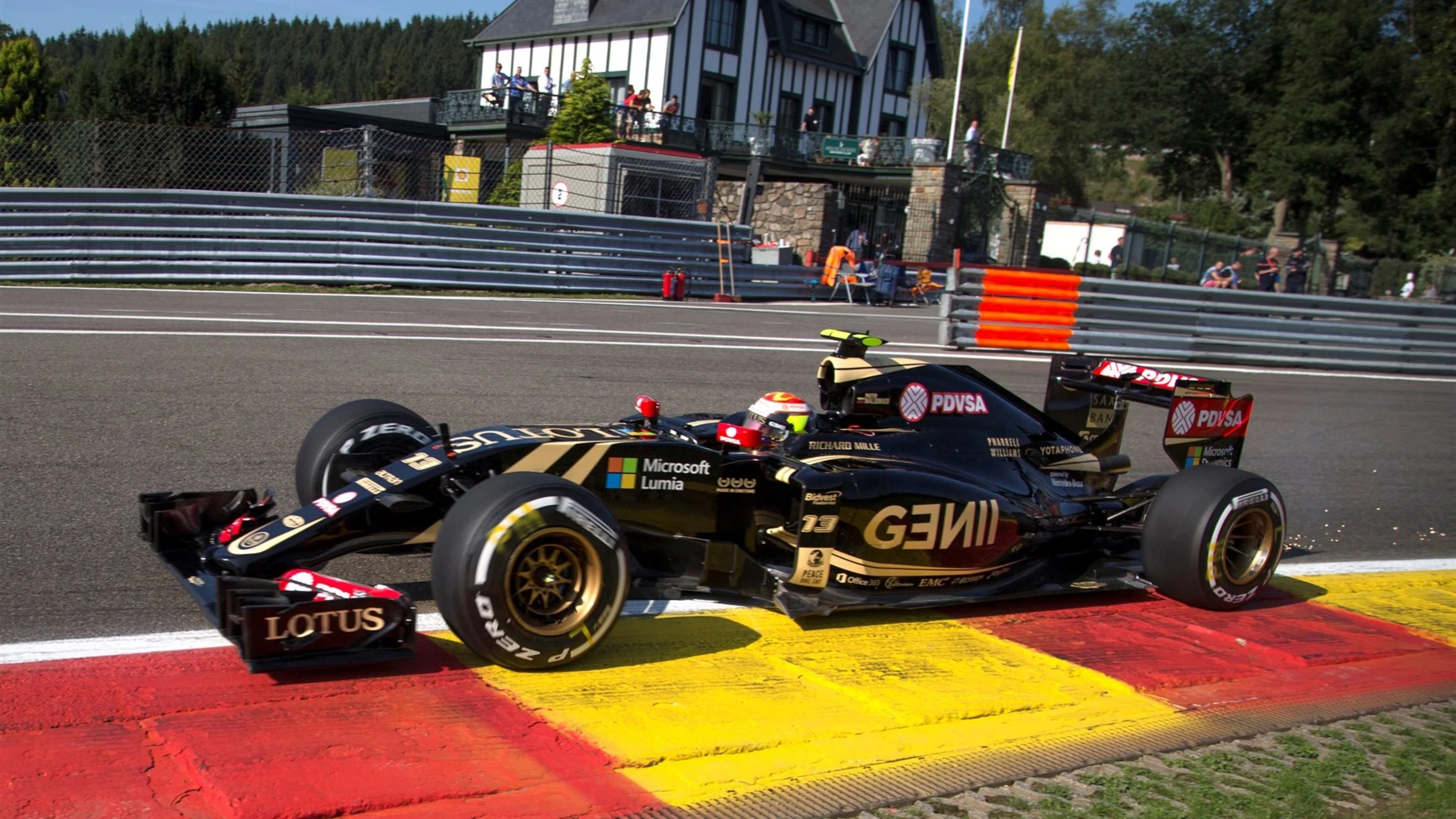 Pastor Maldonado (VEN) Lotus E23 Hybrid at Formula One World Championship, Rd11, Belgian Grand