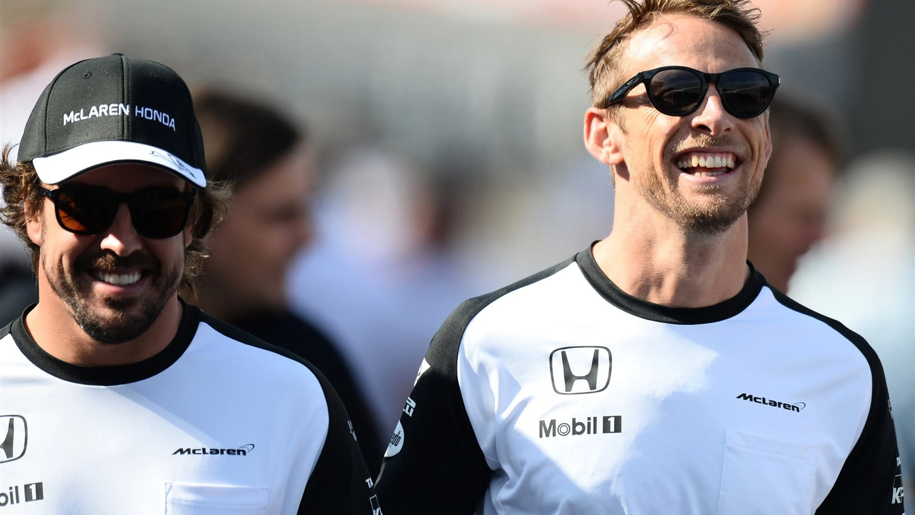 Fernando Alonso (ESP) McLaren and Jenson Button (GBR) McLaren at Formula One World Championship,