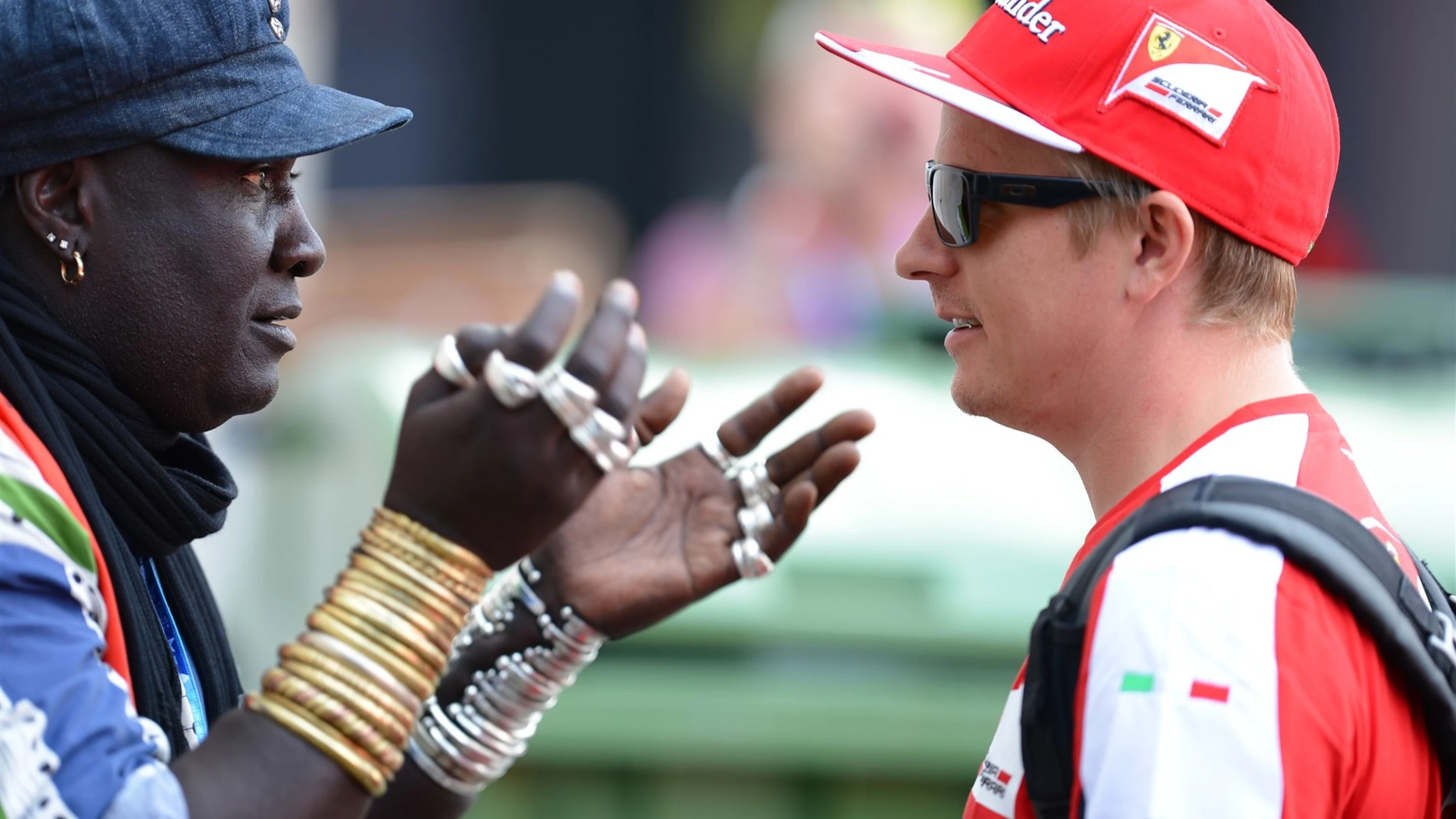 Kimi Raikkonen (FIN) Ferrari and Mr Moko (SEN) Chrome Hearts Jewellery at Formula One World