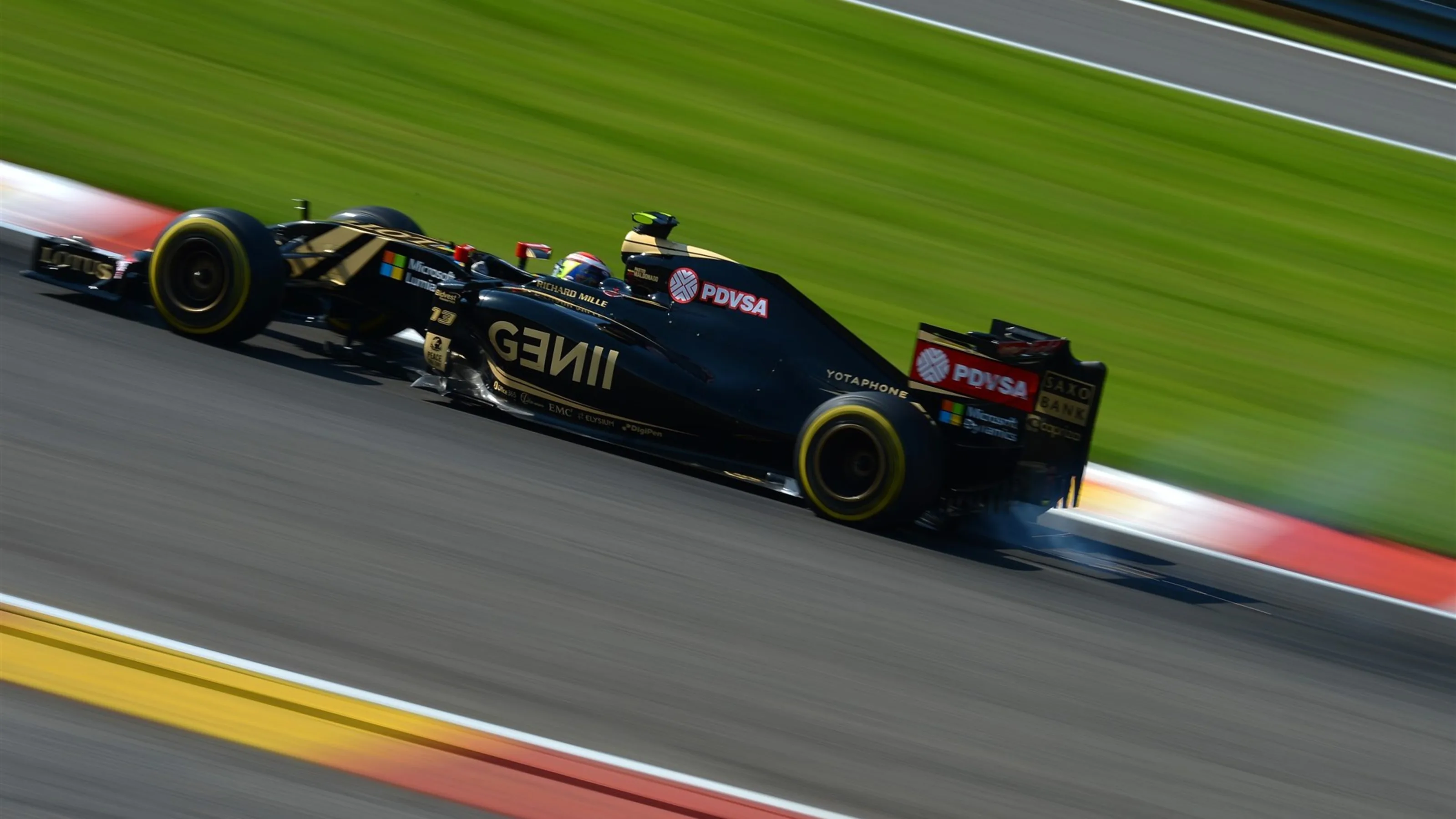 Pastor Maldonado (VEN) Lotus E23 Hybrid at Formula One World Championship, Rd11, Belgian Grand