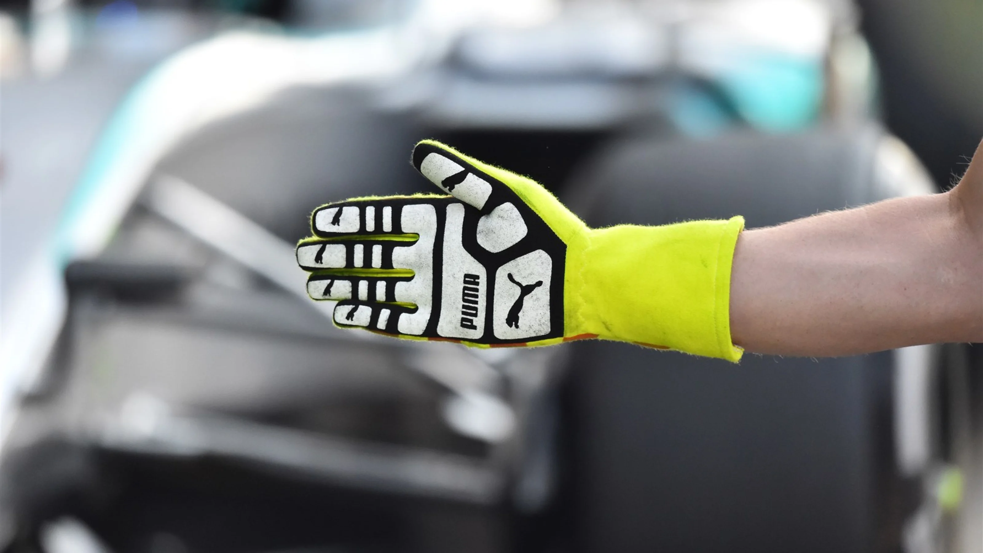 Mercedes AMG F1 mechanic glove at Formula One World Championship, Rd11, Belgian Grand Prix,