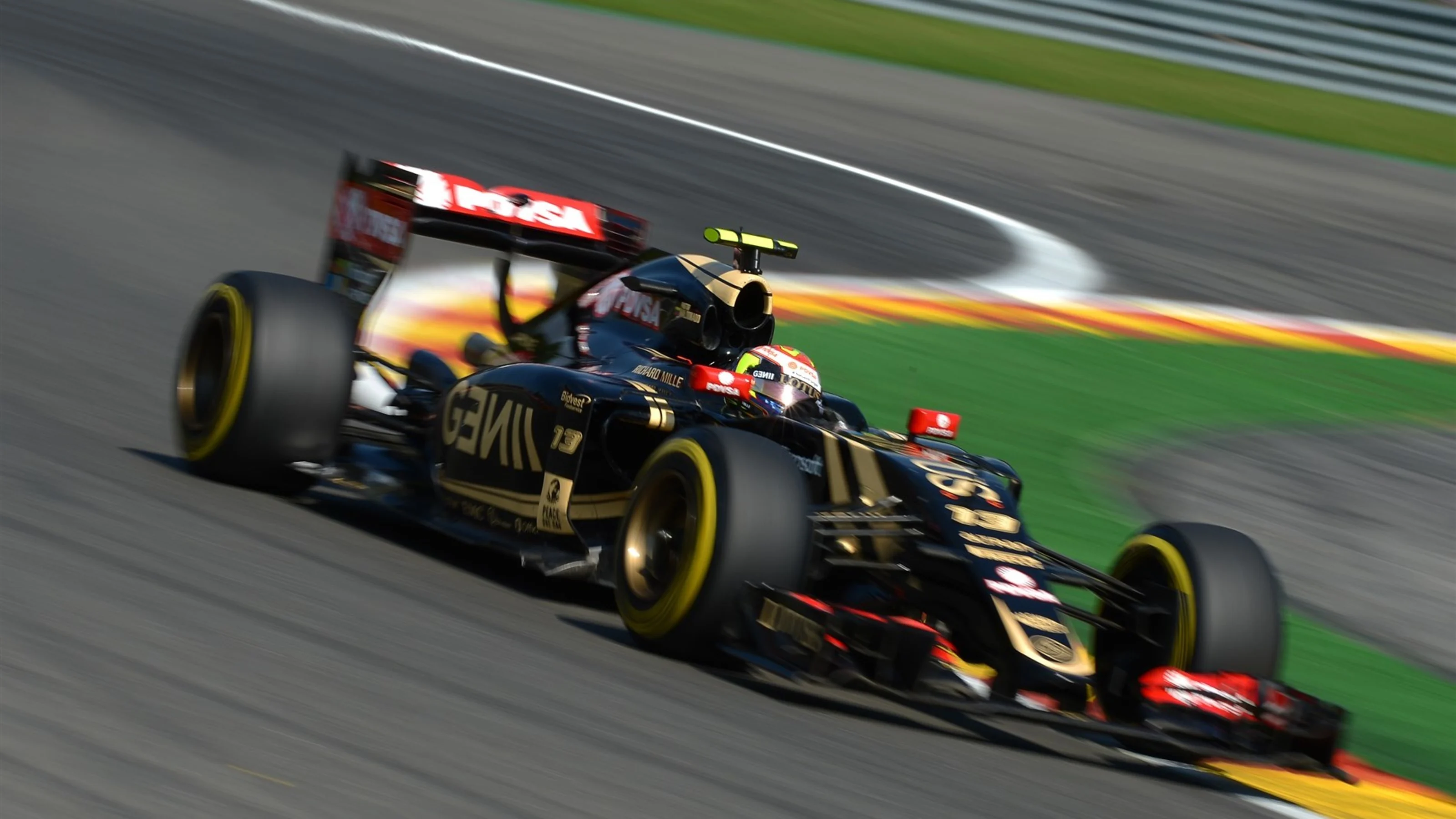 Pastor Maldonado (VEN) Lotus E23 Hybrid at Formula One World Championship, Rd11, Belgian Grand