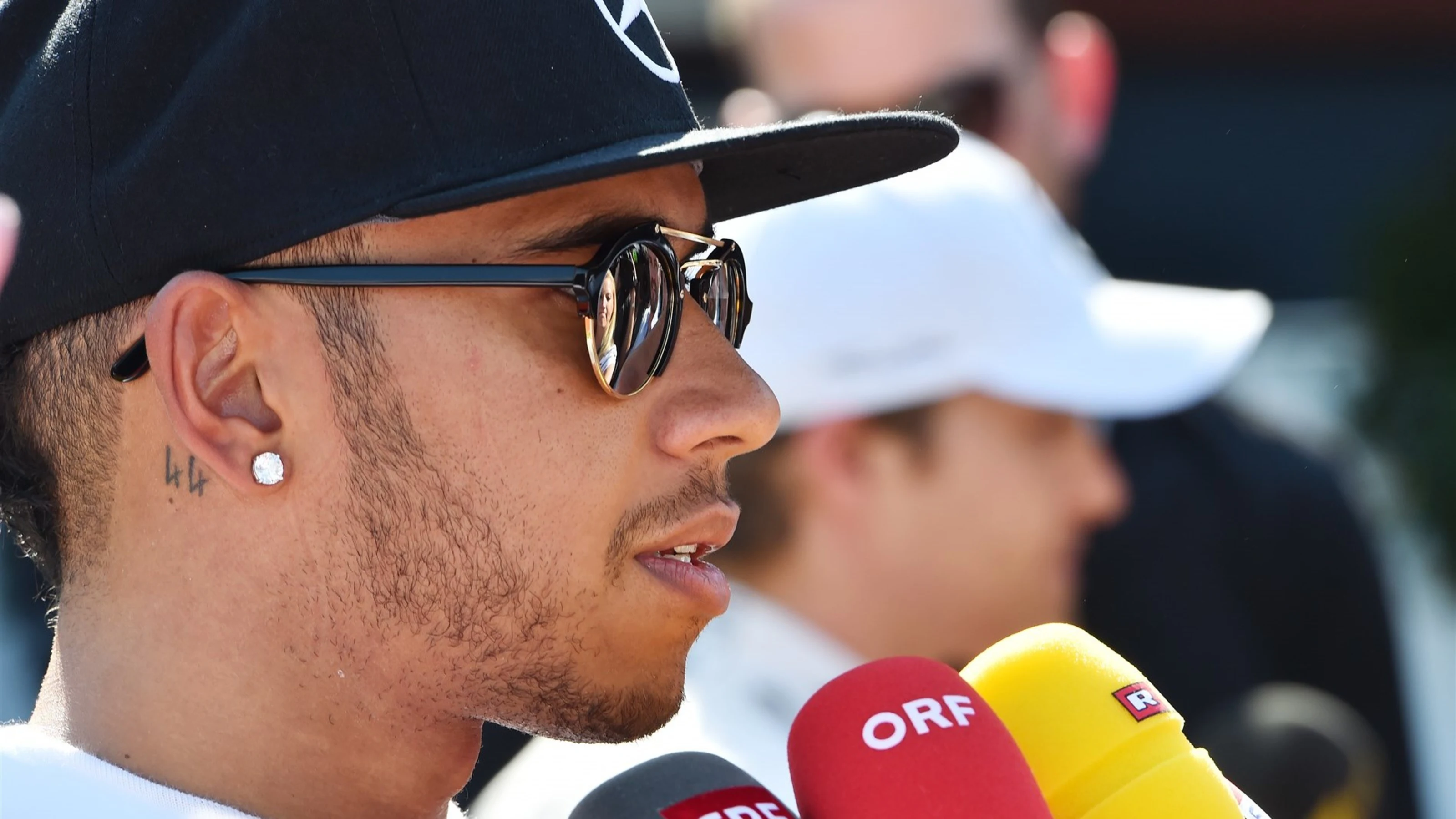 Lewis Hamilton (GBR) Mercedes AMG F1 talks with the media at Formula One World Championship, Rd11,