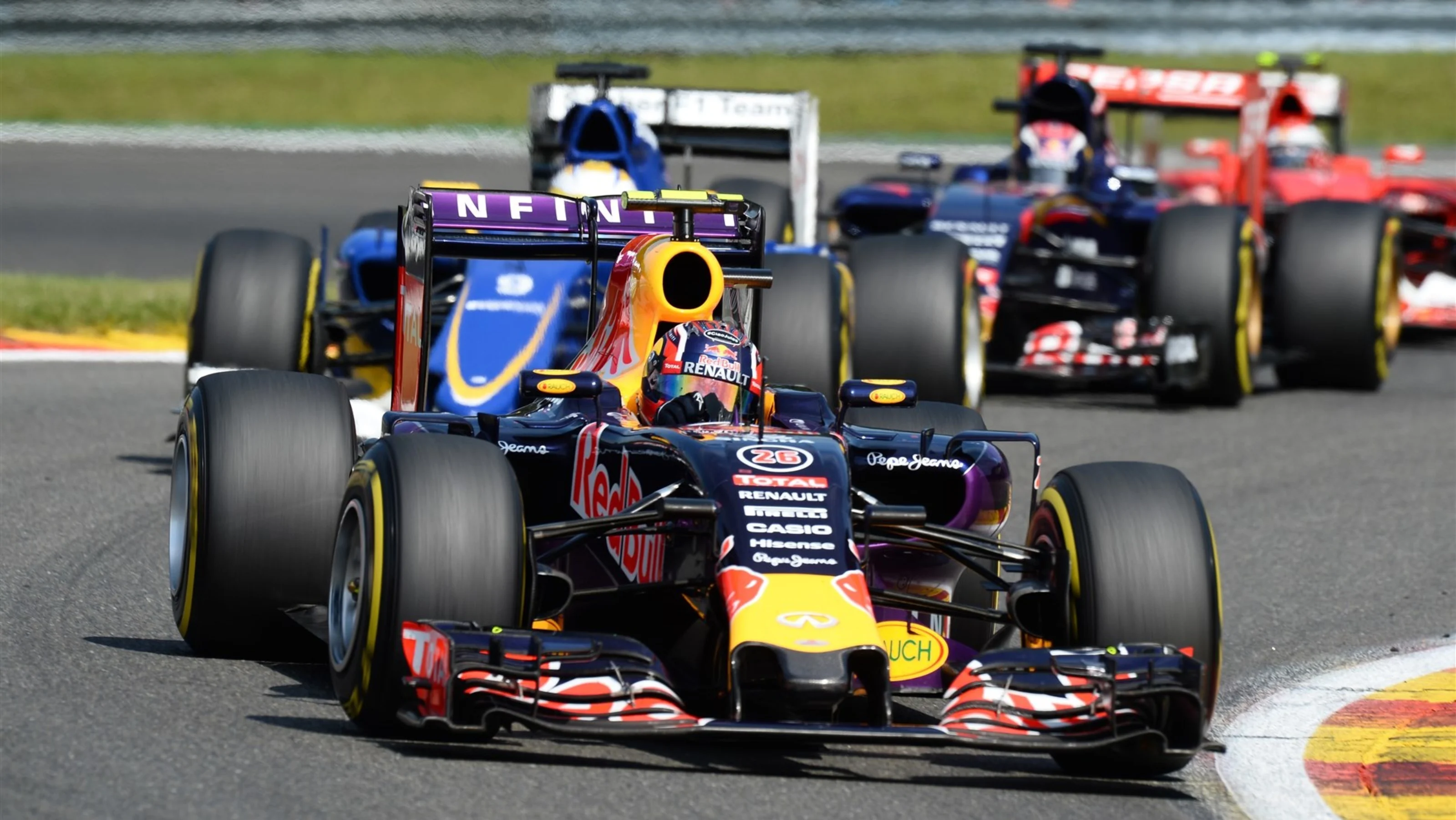 Daniil Kvyat (RUS) Red Bull Racing RB11 at Formula One World Championship, Rd11, Belgian Grand