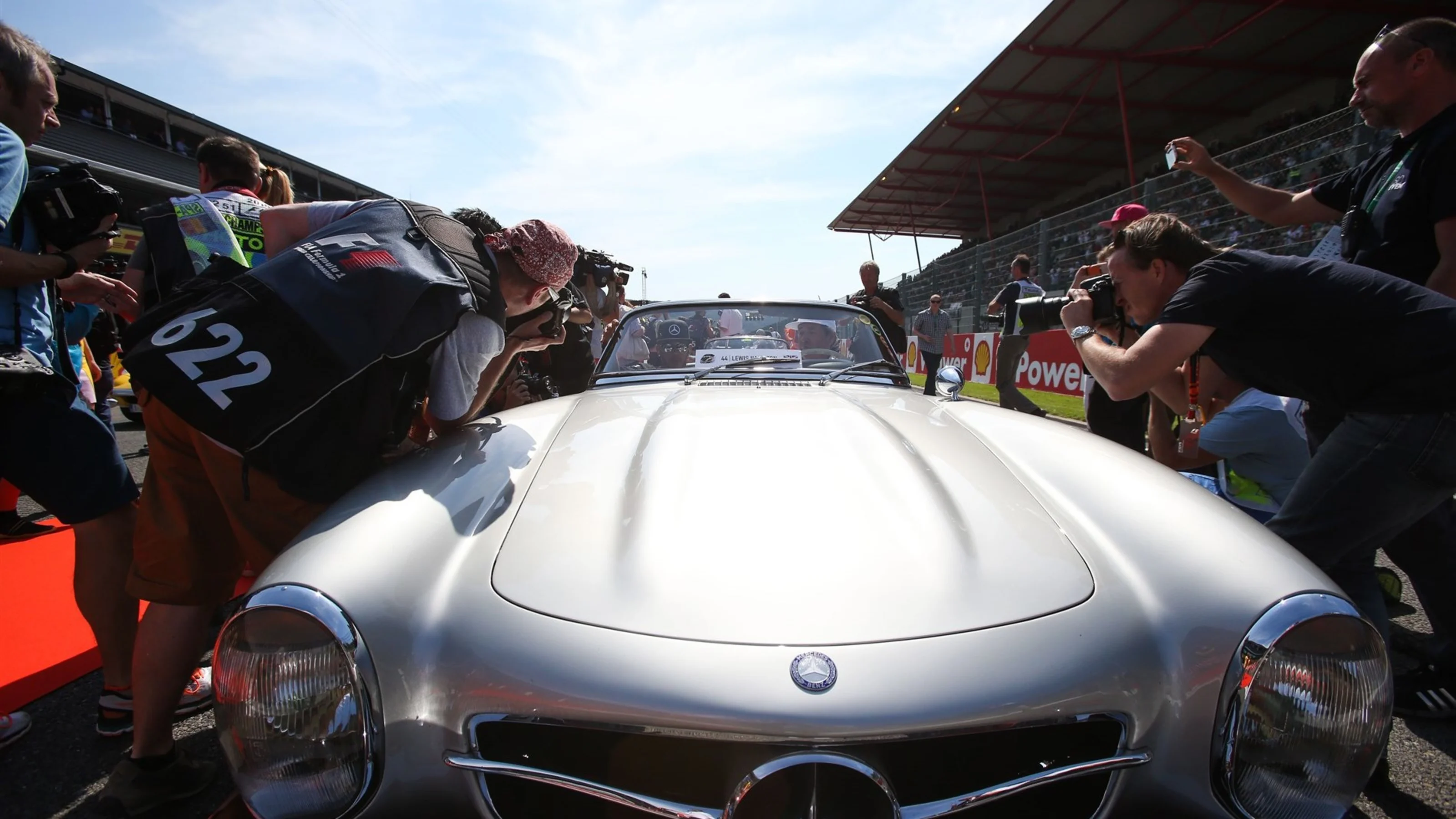 Lewis Hamilton (GBR) Mercedes AMG F1 at the drivers parade at Formula One World Championship, Rd11,