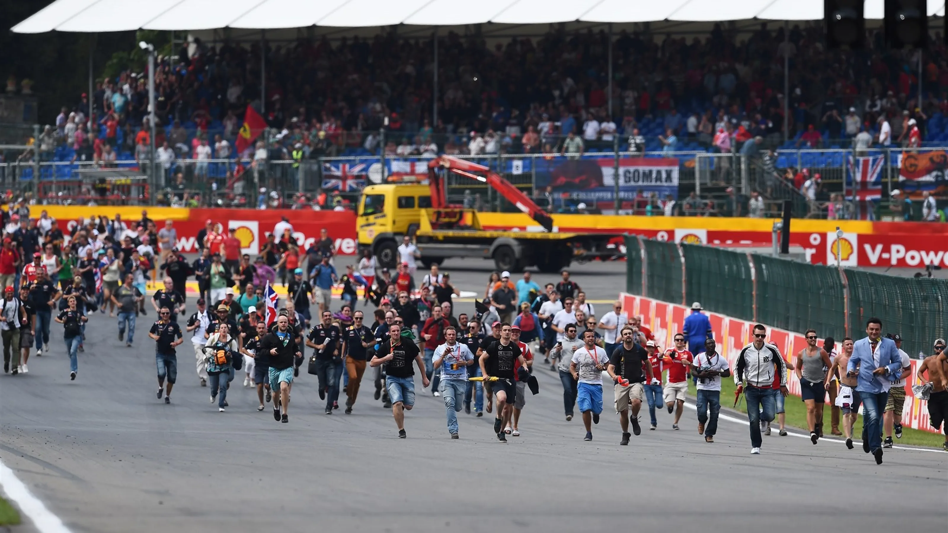 Fans on the track at Formula One World Championship, Rd11, Belgian Grand Prix, Race, Spa