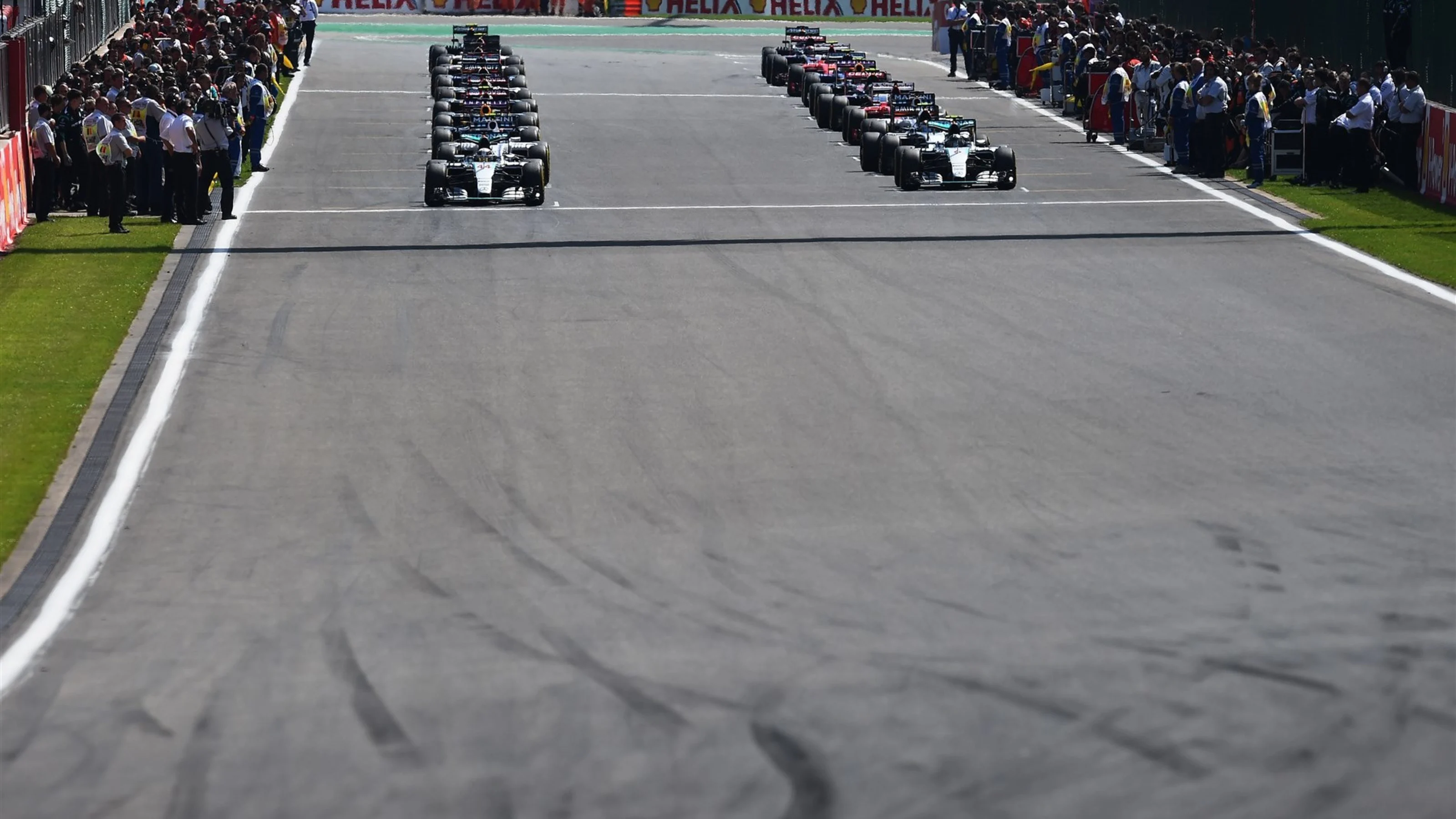 Grid before formation lap at Formula One World Championship, Rd11, Belgian Grand Prix, Race, Spa