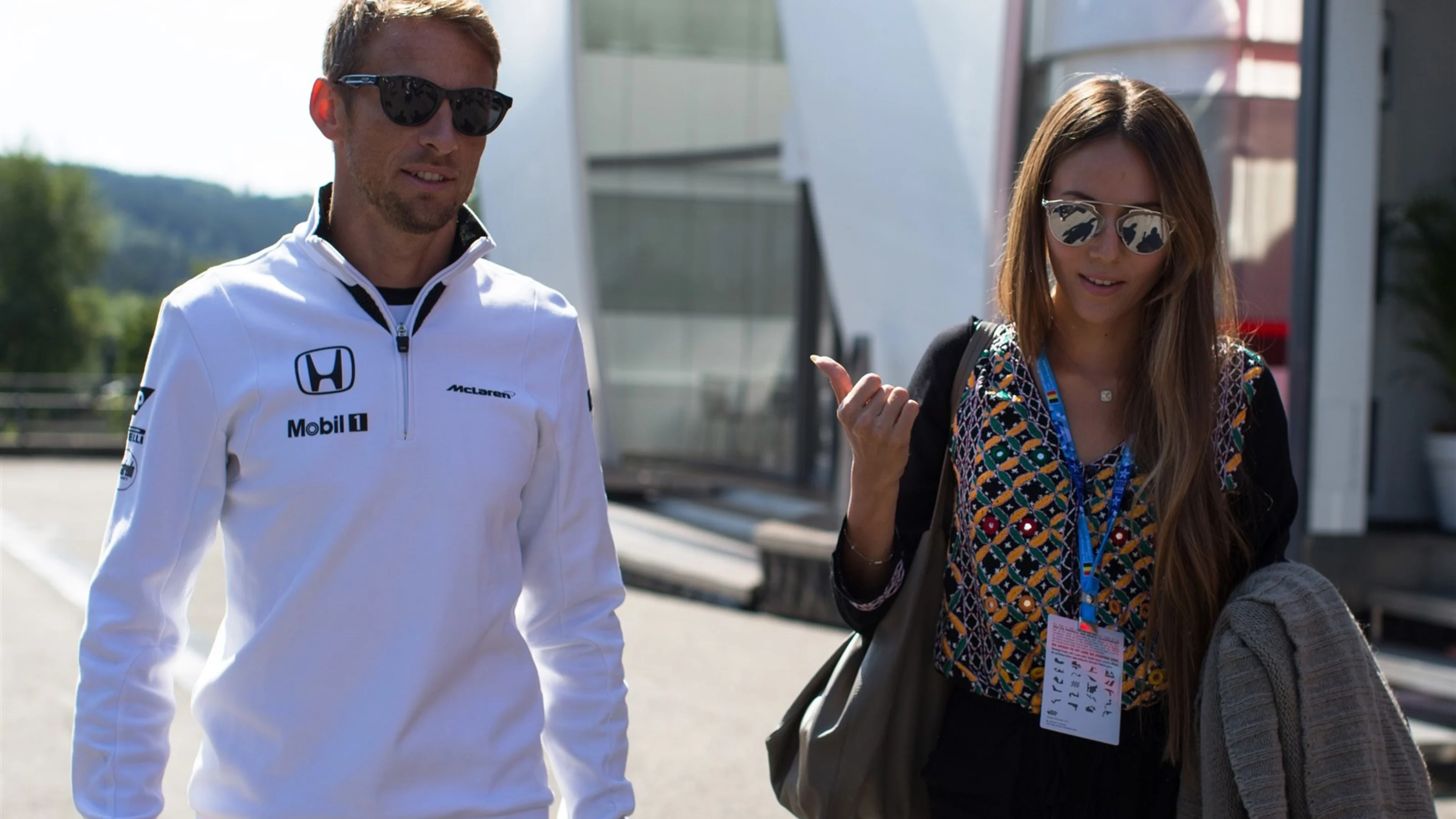 Jenson Button (GBR) McLaren and his wife Jessica Button (GBR) at Formula One World Championship,
