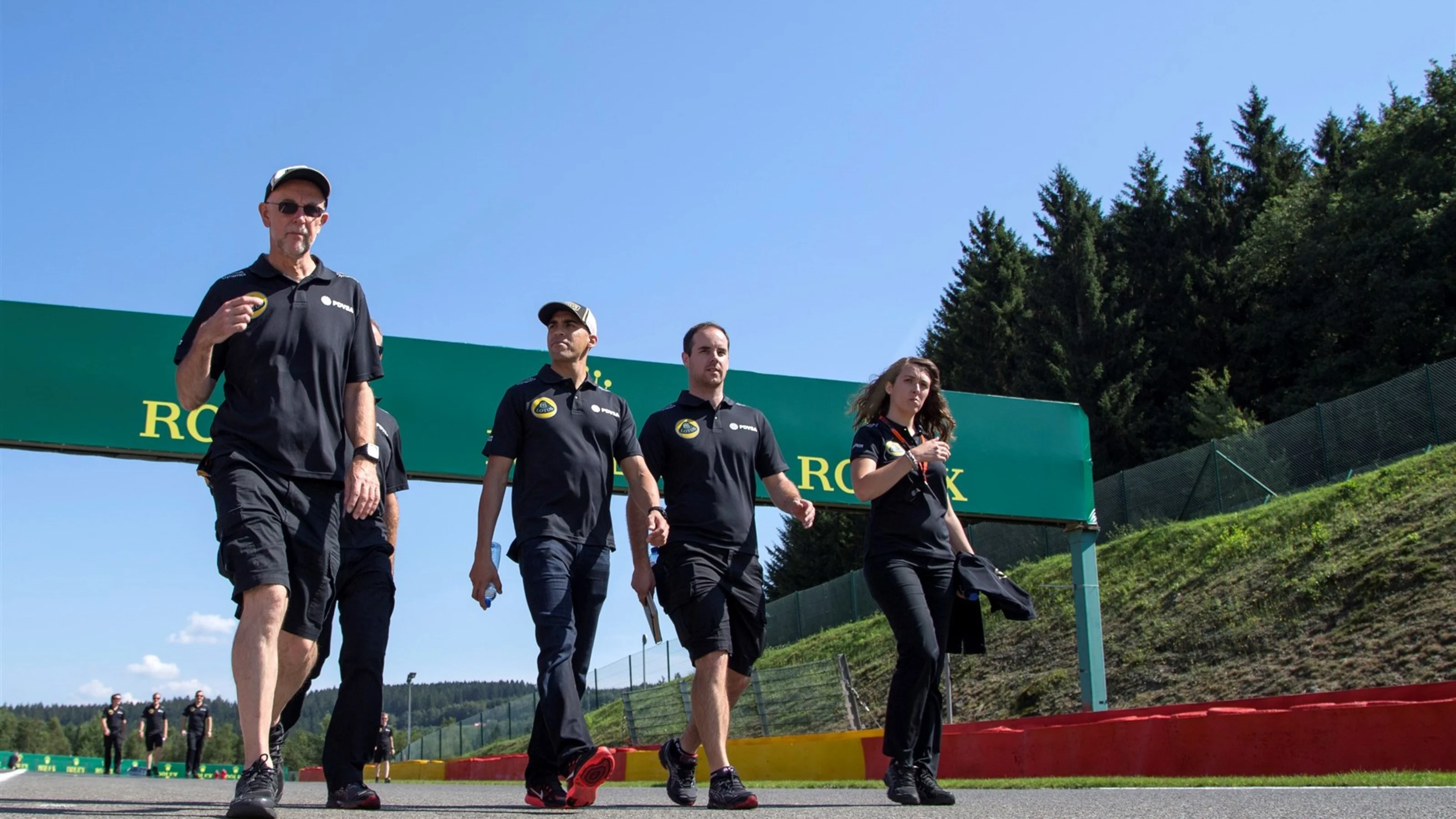 Pastor Maldonado (VEN) Lotus walks the track at Formula One World Championship, Rd11, Belgian Grand