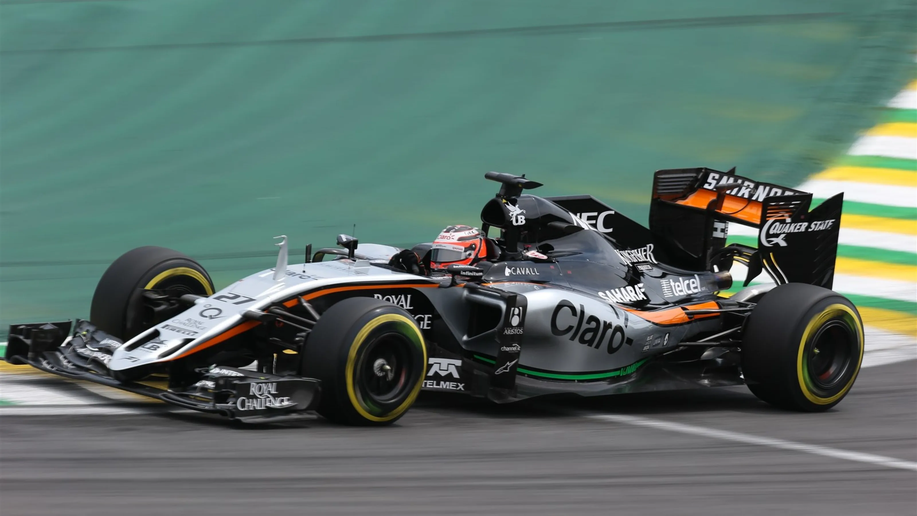 Nico Hulkenberg (GER) Force India VJM08 at Formula One World Championship, Rd18, Brazilian Grand