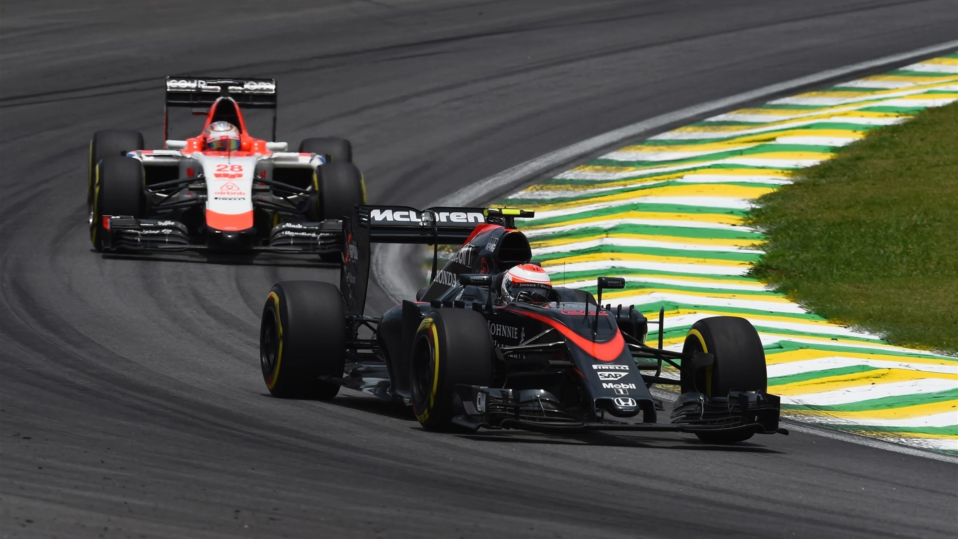 Jenson Button (GBR) McLaren MP4-30 at Formula One World Championship, Rd18, Brazilian Grand Prix,