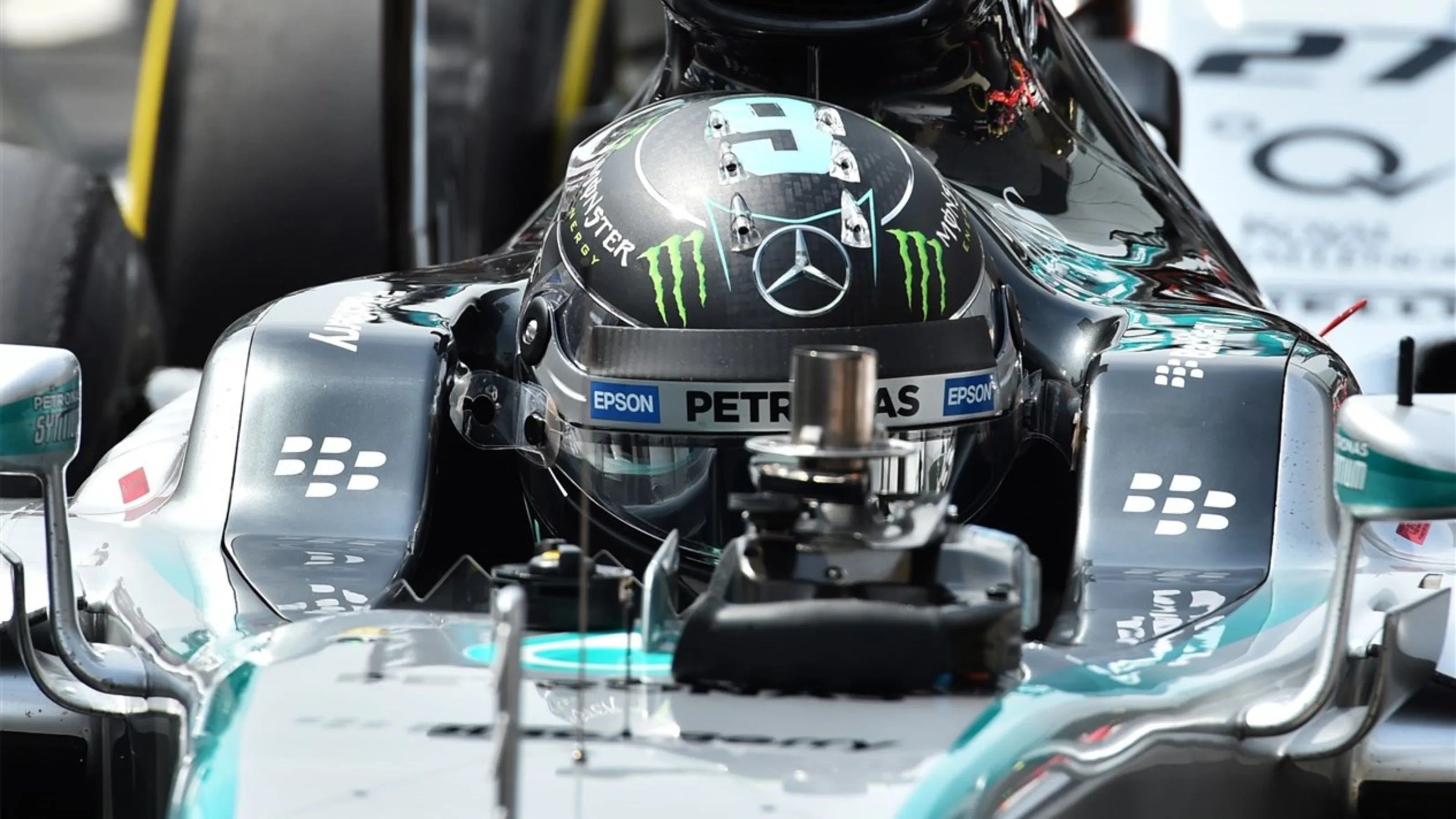 Pole sitter Nico Rosberg (GER) Mercedes AMG F1 W06 in parc ferme at Formula One World Championship,