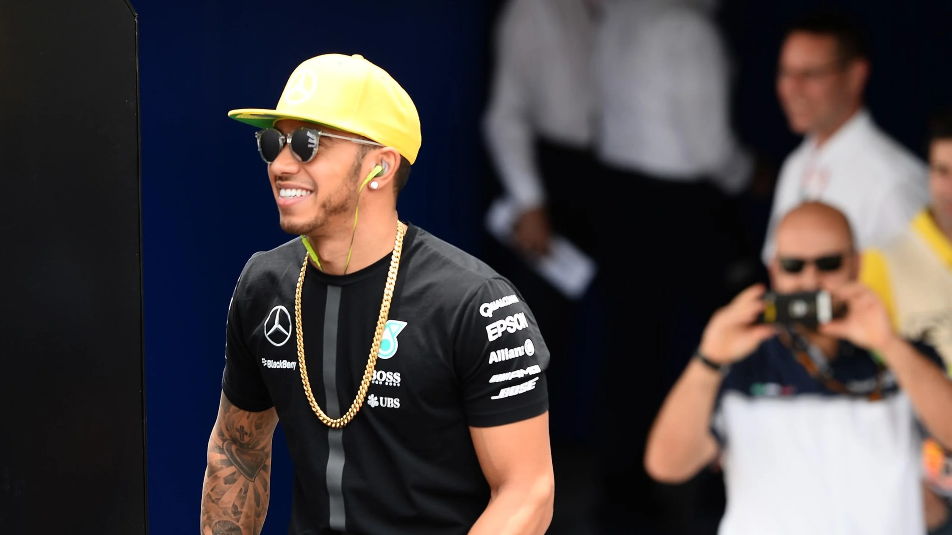 Lewis Hamilton (GBR) Mercedes AMG F1 during the drivers parade at Formula One World Championship,