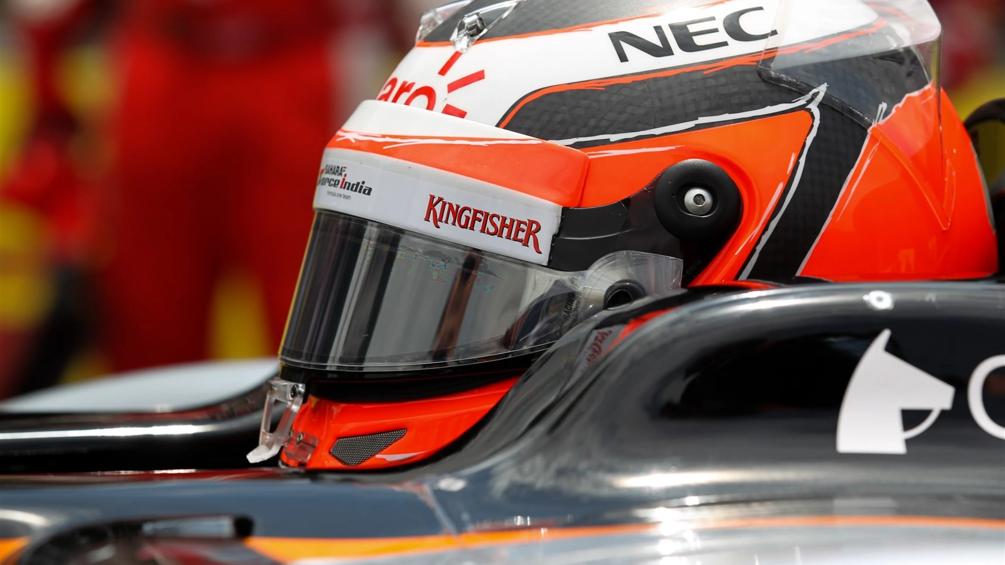 Nico Hulkenberg (GER) Force India VJM08 on the grid at Formula One World Championship, Rd18,