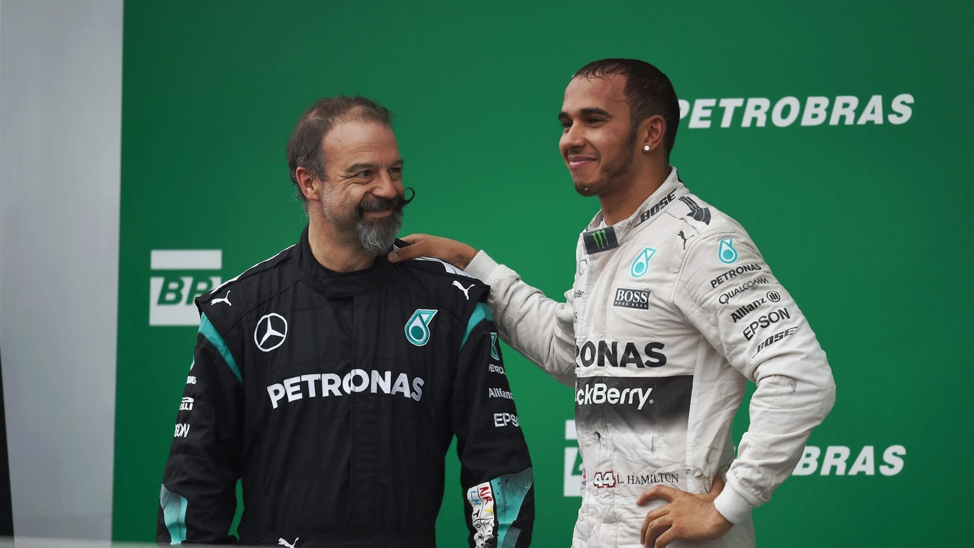 Lewis Hamilton (GBR) Mercedes AMG F1 and James Waddell (GBR) Mercedes AMG F1 Race Team Composite