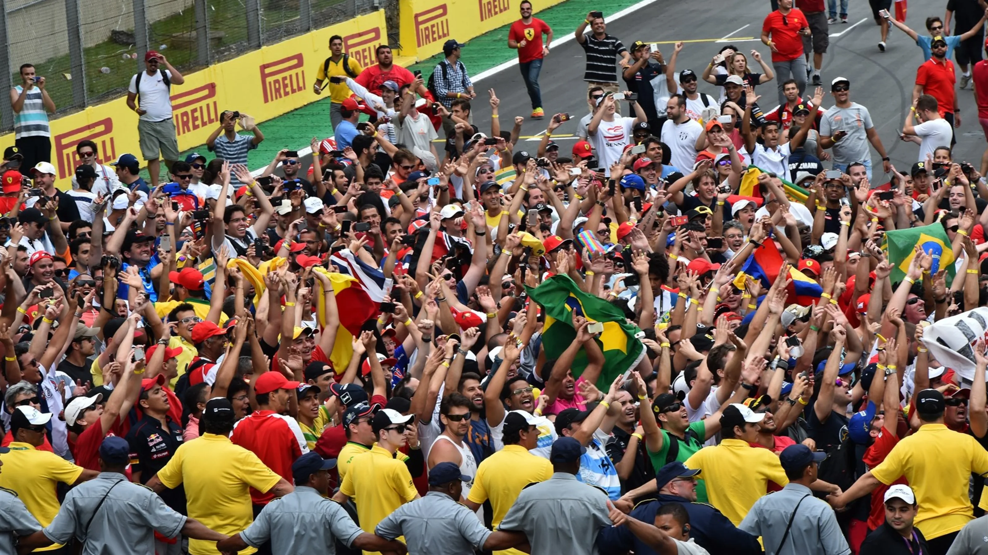 Fans at Formula One World Championship, Rd18, Brazilian Grand Prix, Race, Interlagos, Sao Paulo,