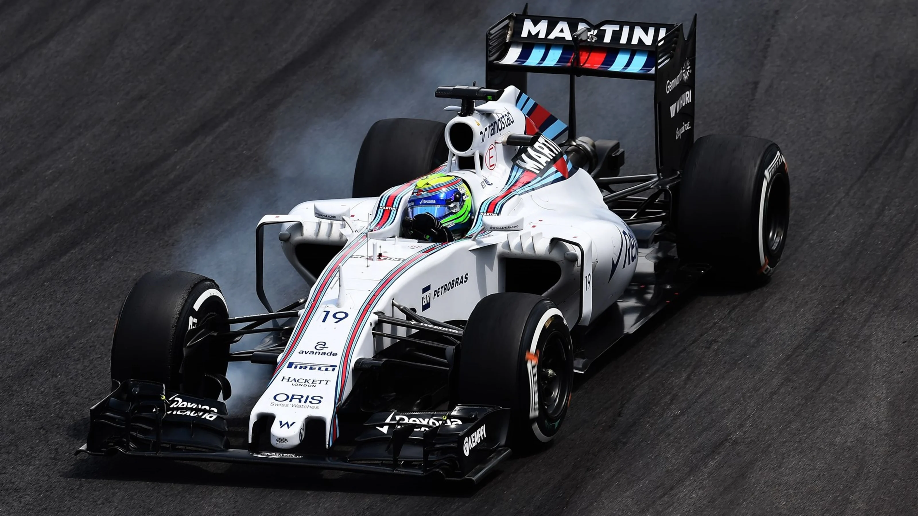 Felipe Massa (BRA) Williams FW37 locks up at Formula One World Championship, Rd18, Brazilian Grand