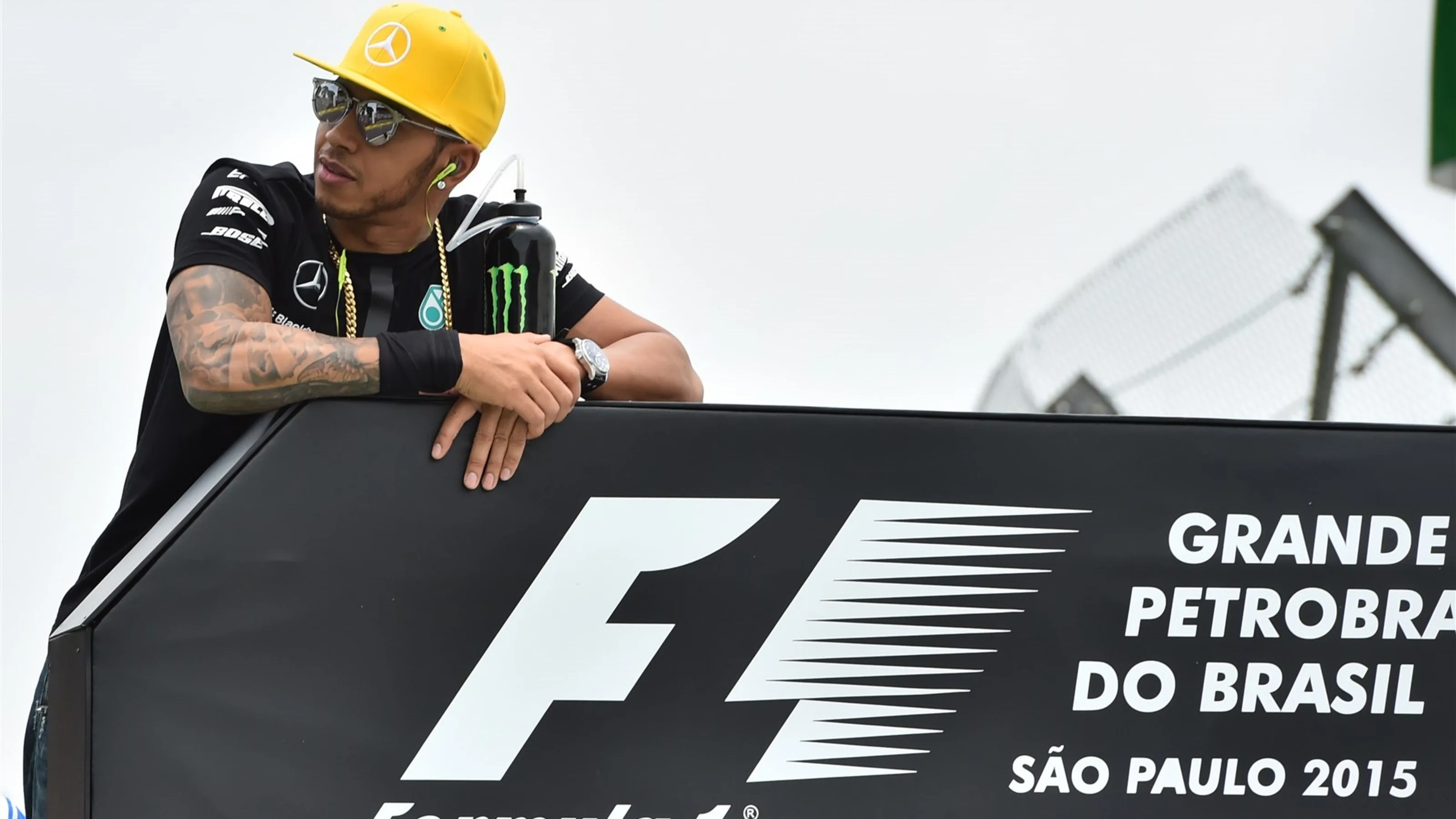 Lewis Hamilton (GBR) Mercedes AMG F1 on the drivers parade at Formula One World Championship, Rd18,