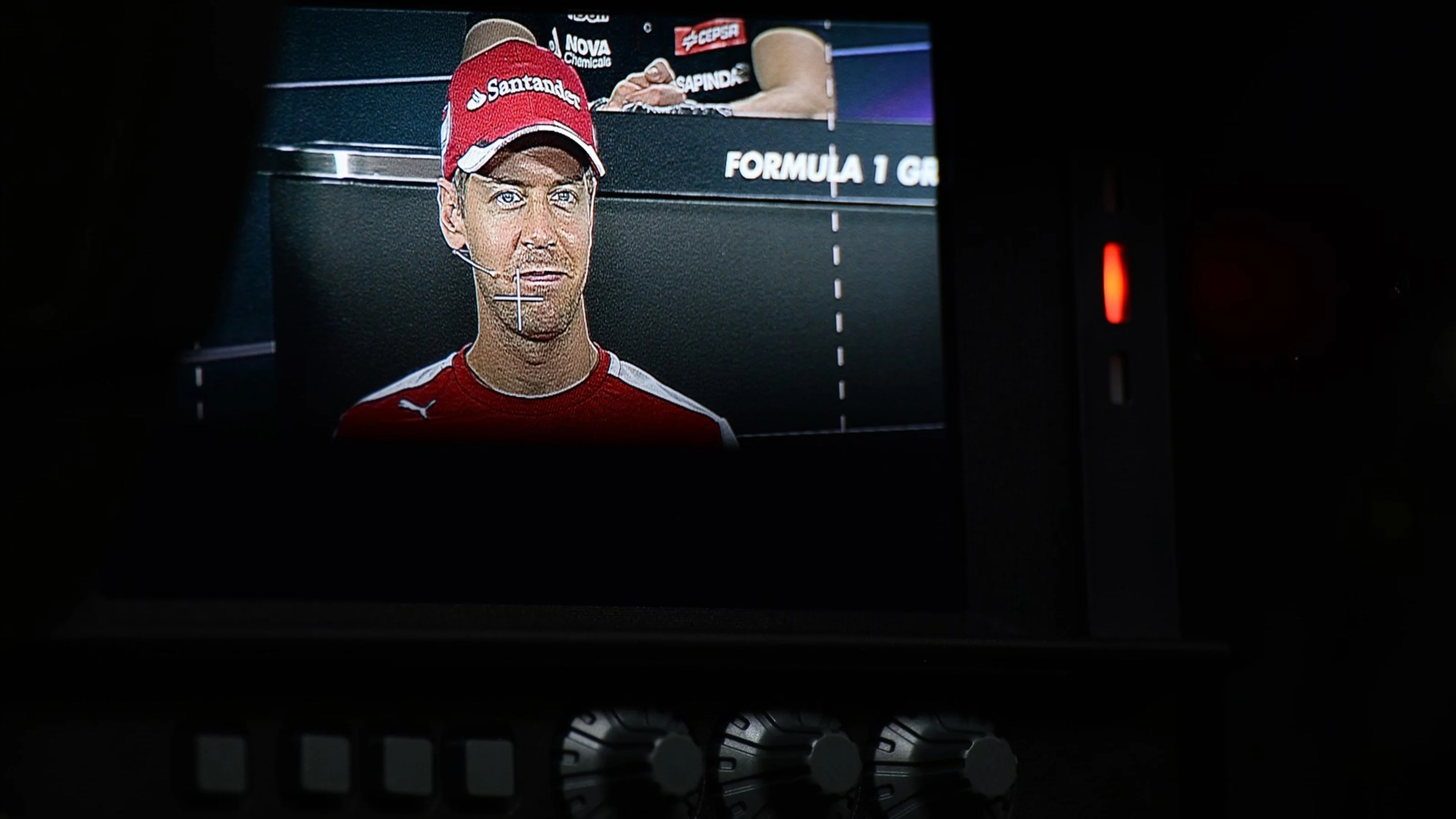 Sebastian Vettel (GER) Ferrari in the press conference at Formula One World Championship, Rd18,