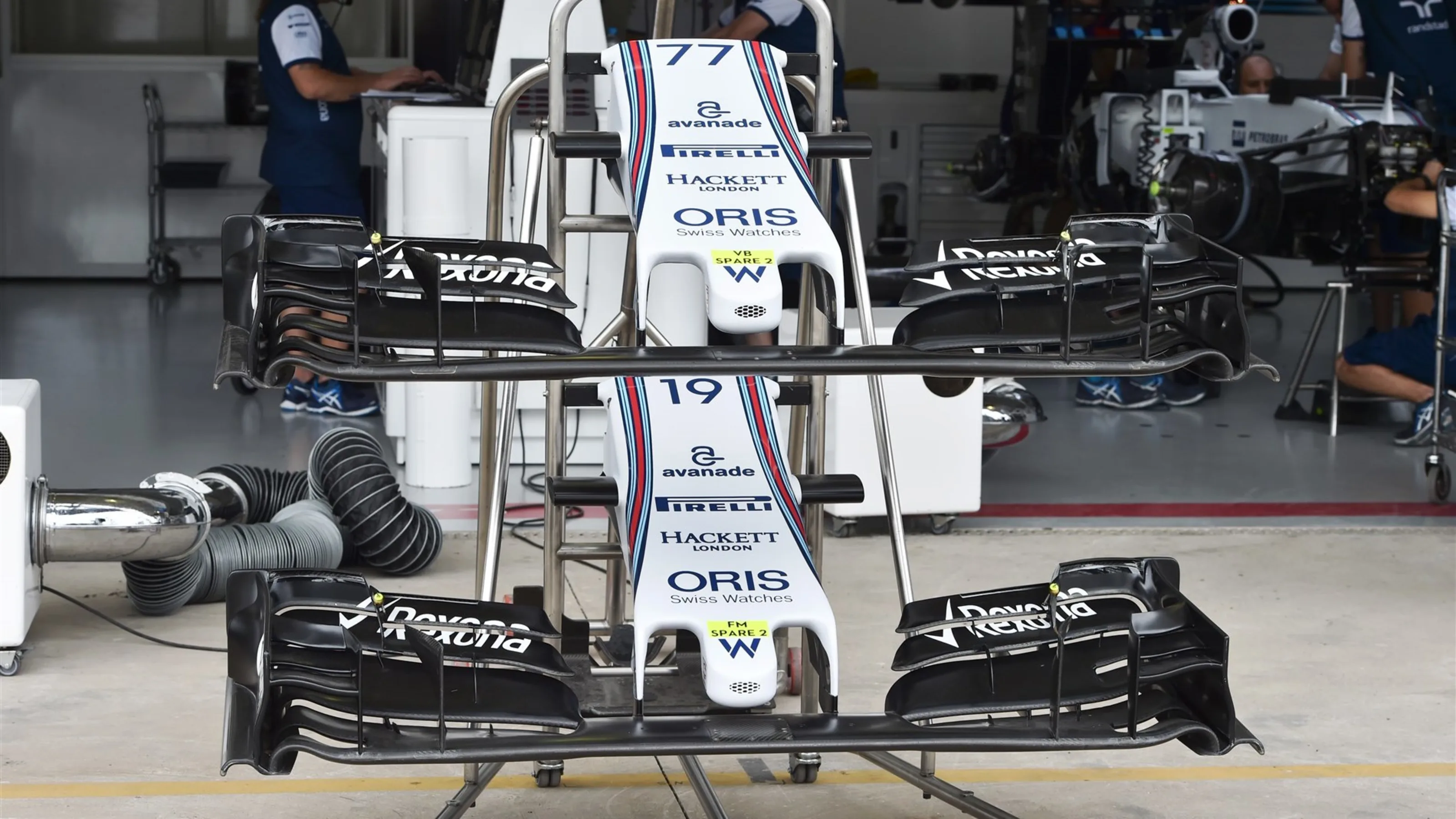 Williams FW37 nose and front wings at Formula One World Championship, Rd18, Brazilian Grand Prix,