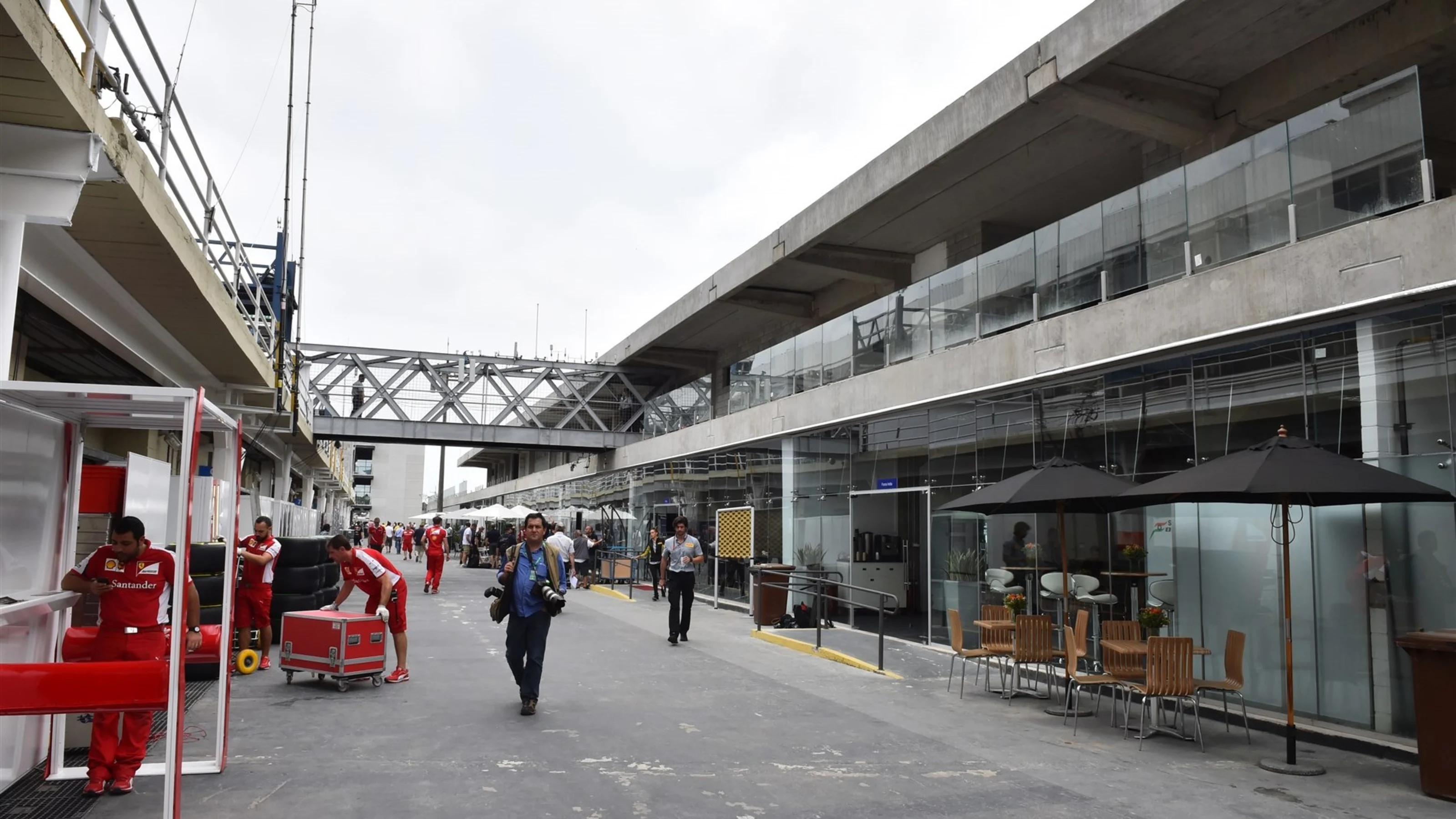 Paddock at Formula One World Championship, Rd18, Brazilian Grand Prix, Preparations, Interlagos,